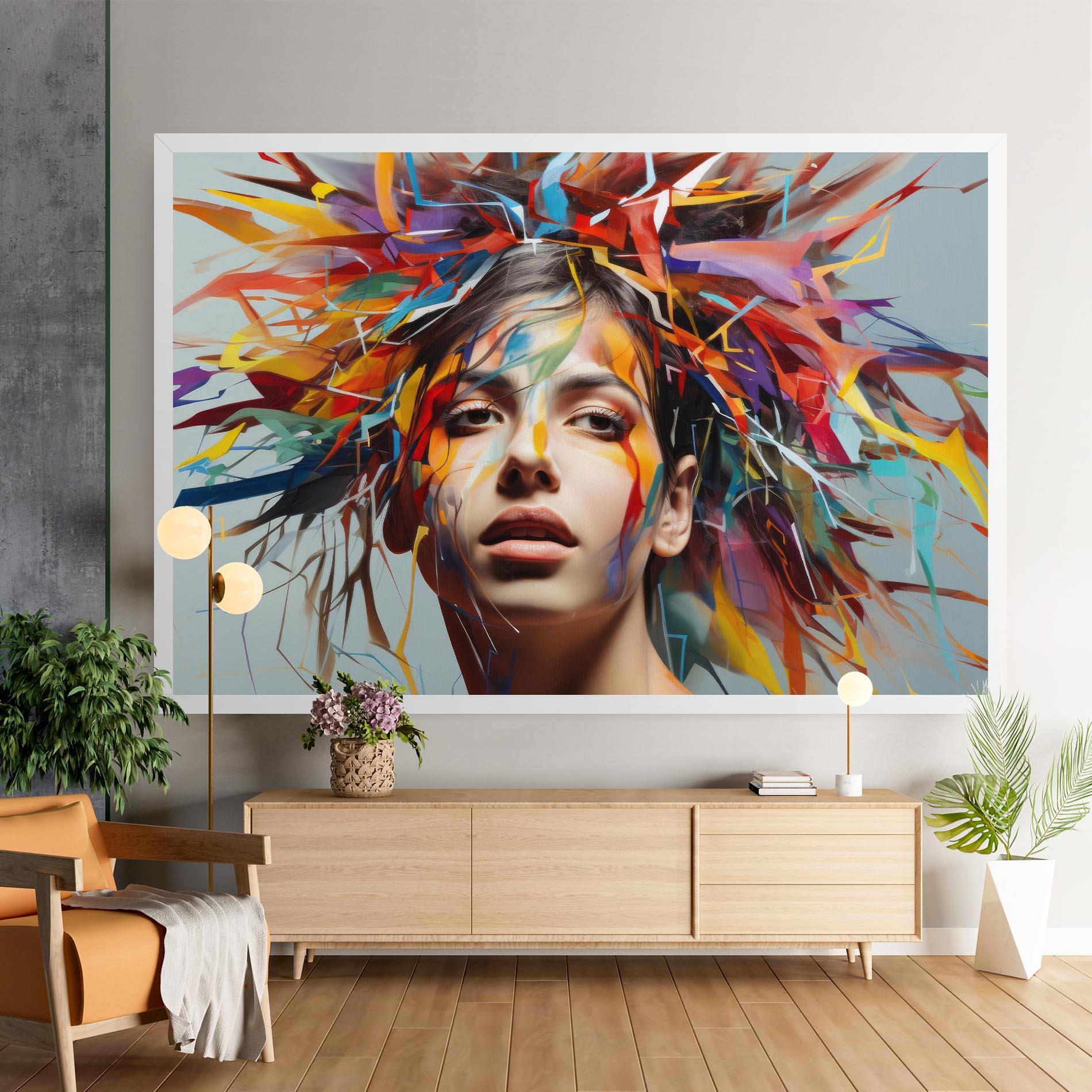 Leinwandbild Colorful Paint Hair mockup 9