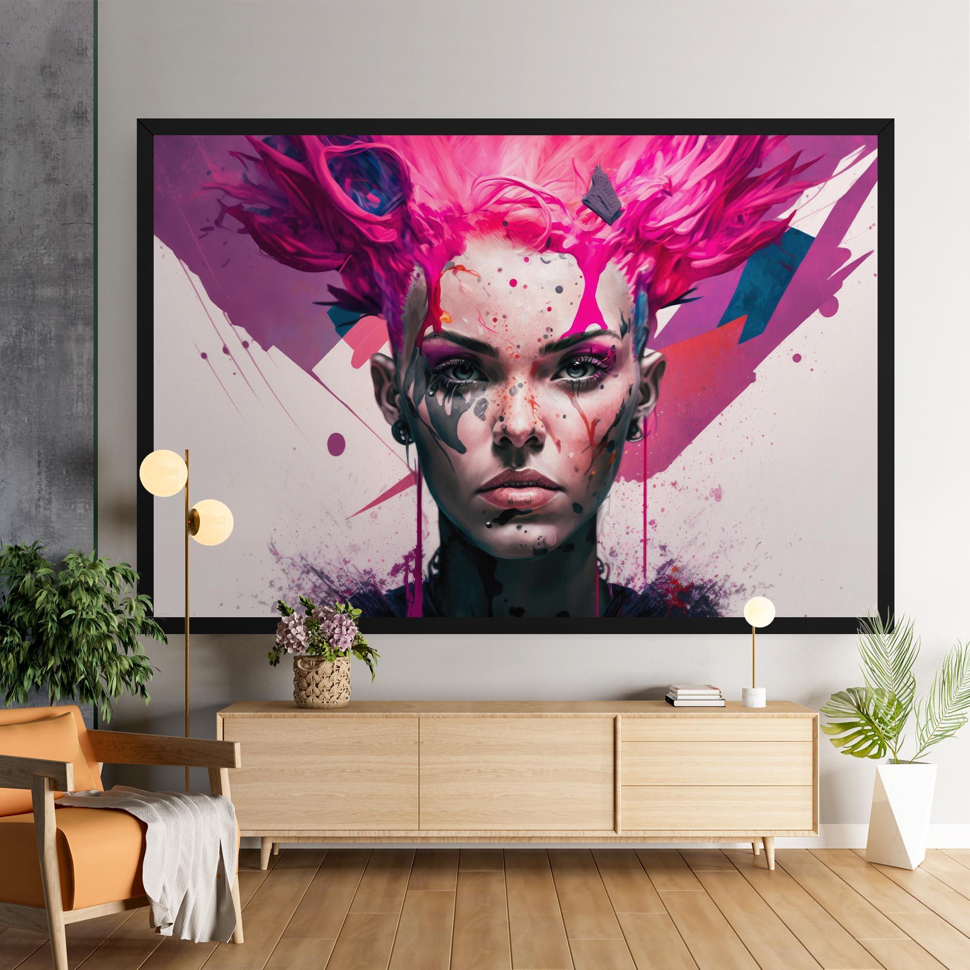 Leinwandbild Abstract Pink Hair mockup 9