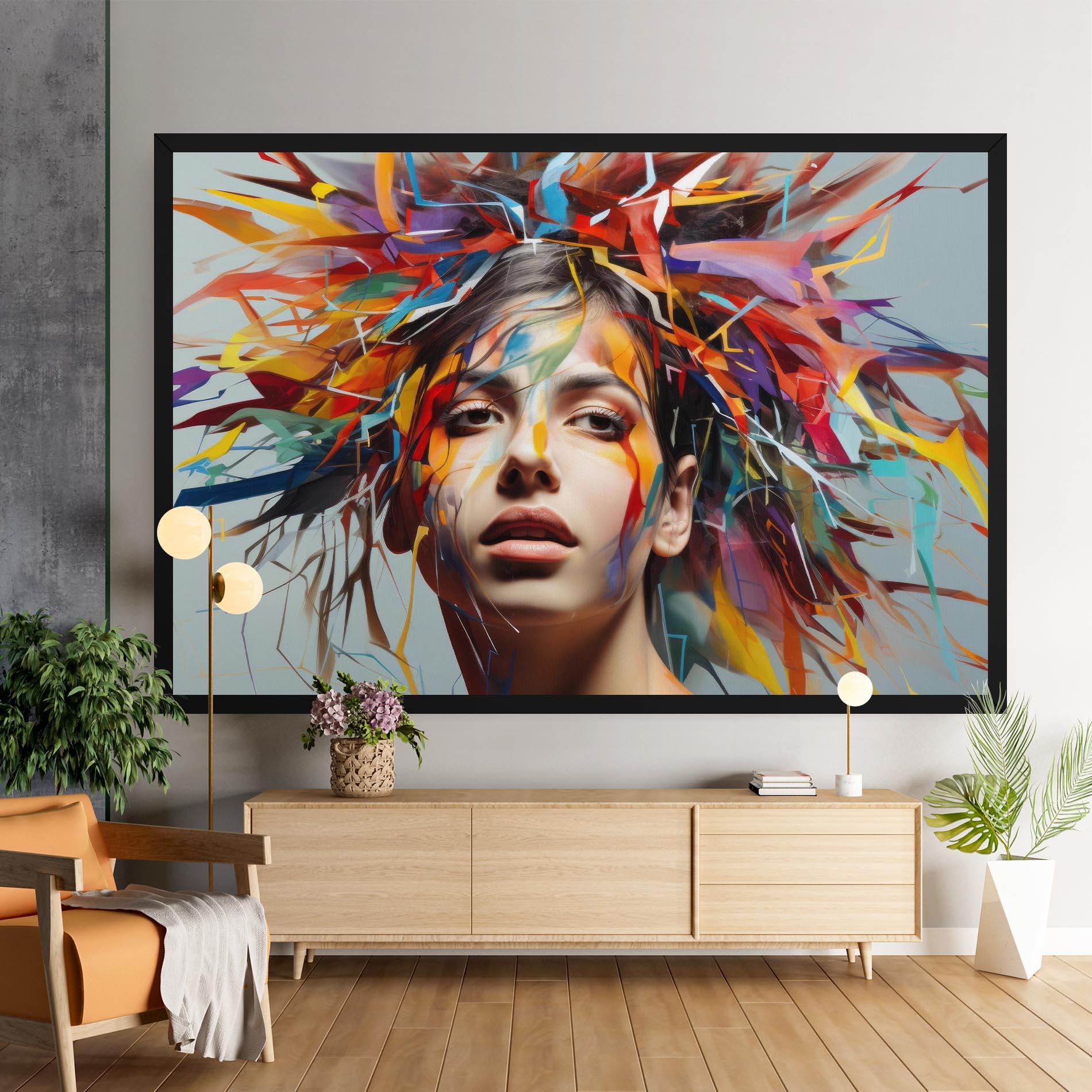 Leinwandbild Colorful Paint Hair mockup 9