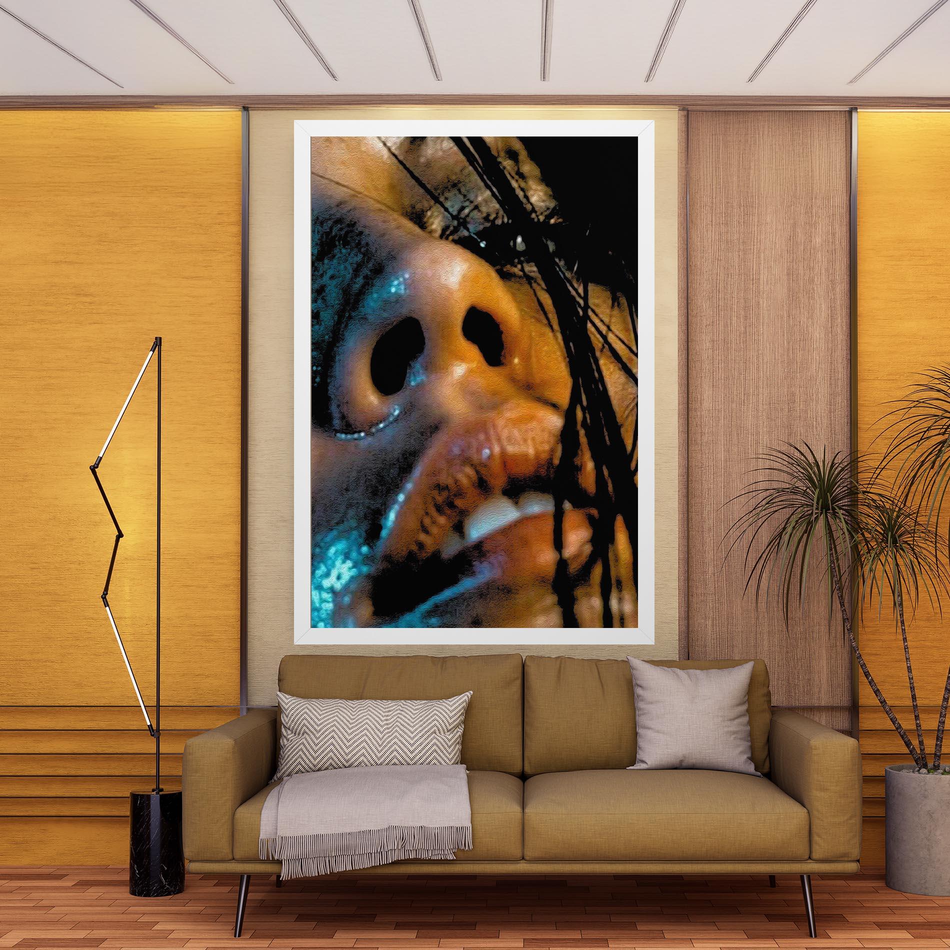 Leinwandbild Blue Light Face mockup 9