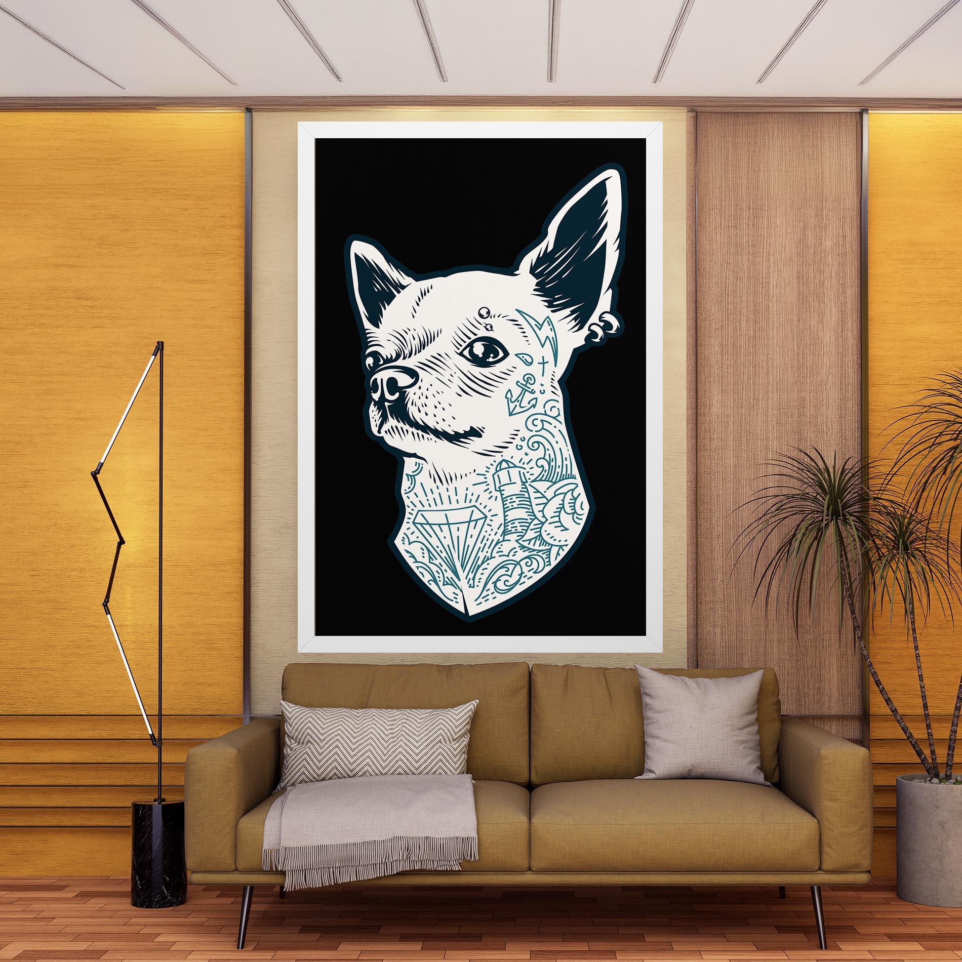 Leinwandbild Chihuahua Tattoo mockup 9