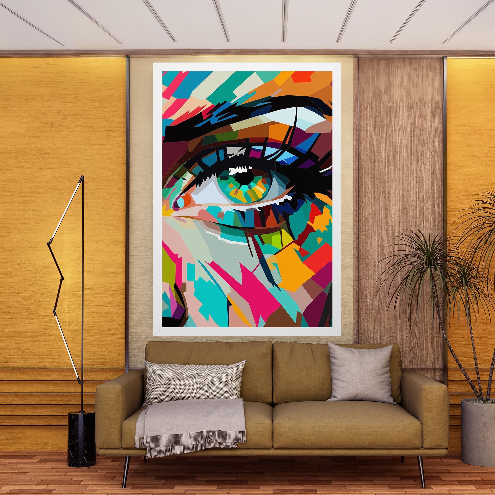 Leinwandbild Colorful Eye mockup 9