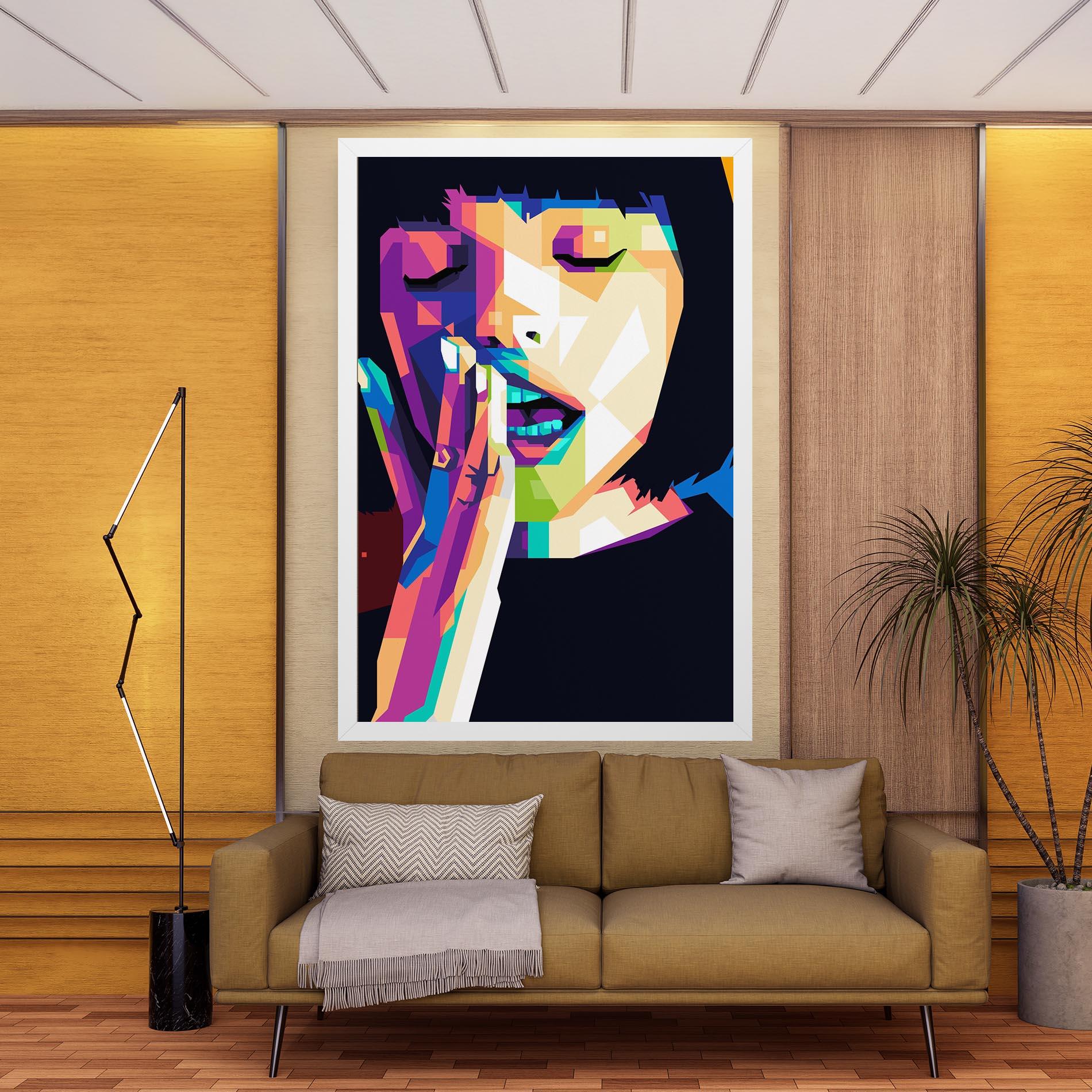 Leinwandbild Polygonal Pretty Girl mockup 9