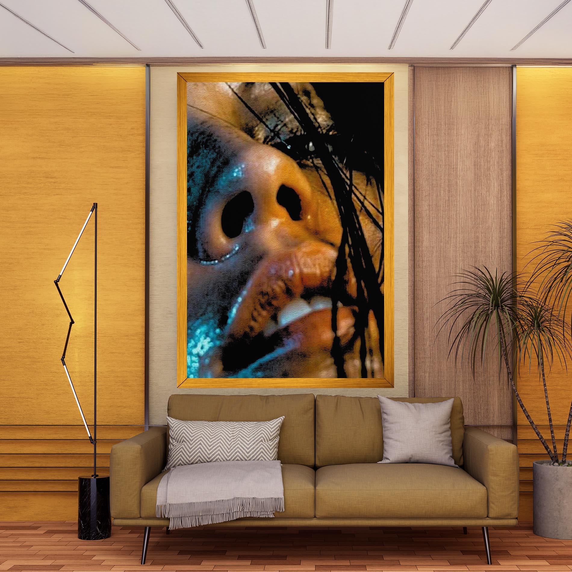 Leinwandbild Blue Light Face mockup 9