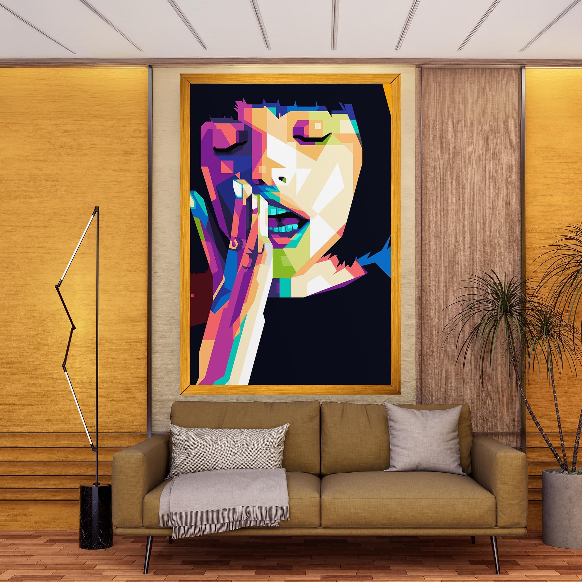 Leinwandbild Polygonal Pretty Girl mockup 9