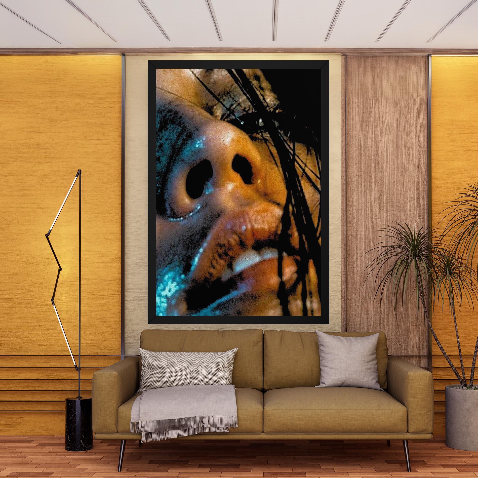 Leinwandbild Blue Light Face mockup 9