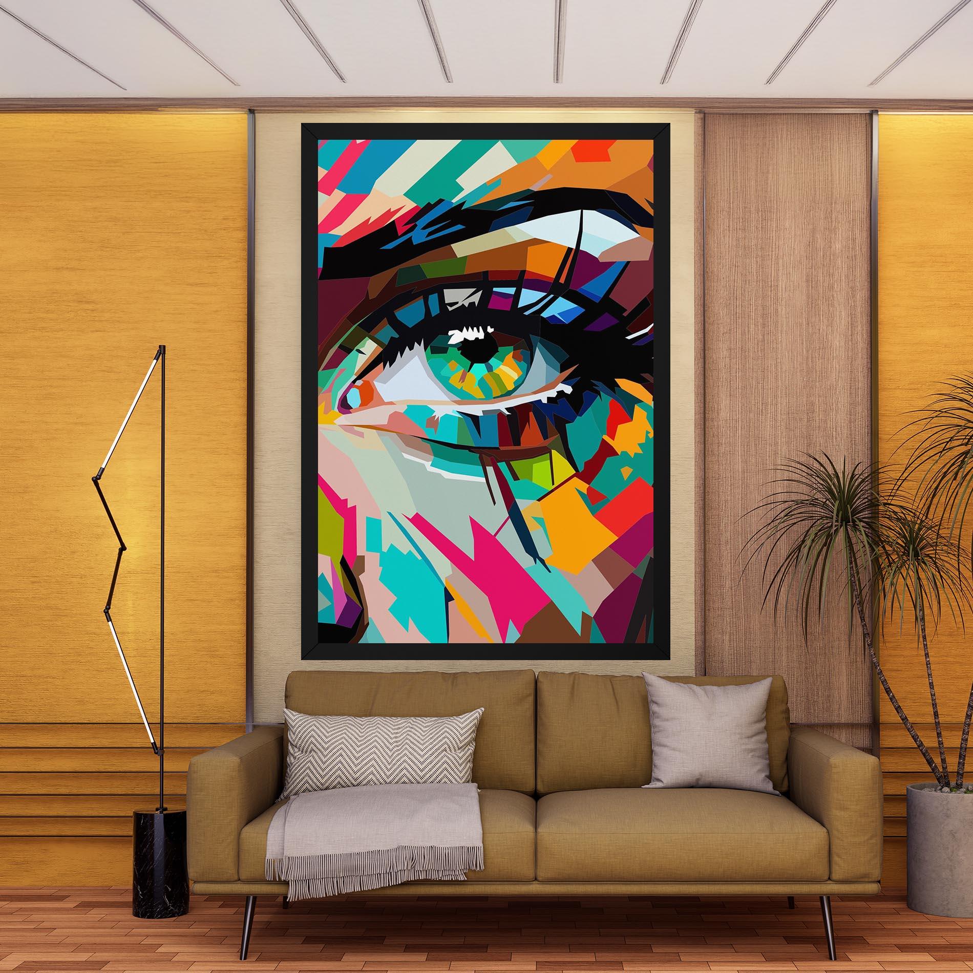 Leinwandbild Colorful Eye mockup 9