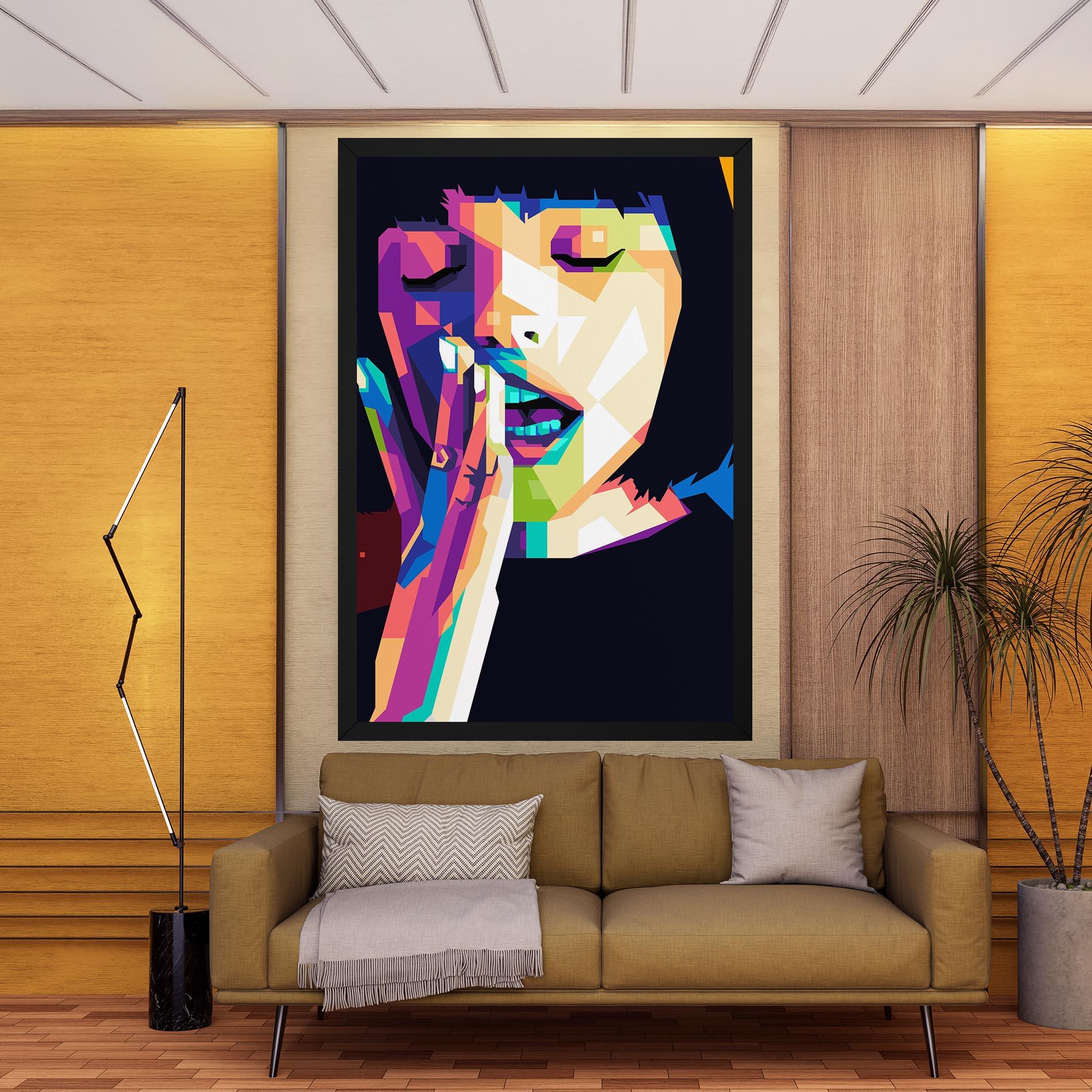 Leinwandbild Polygonal Pretty Girl mockup 9