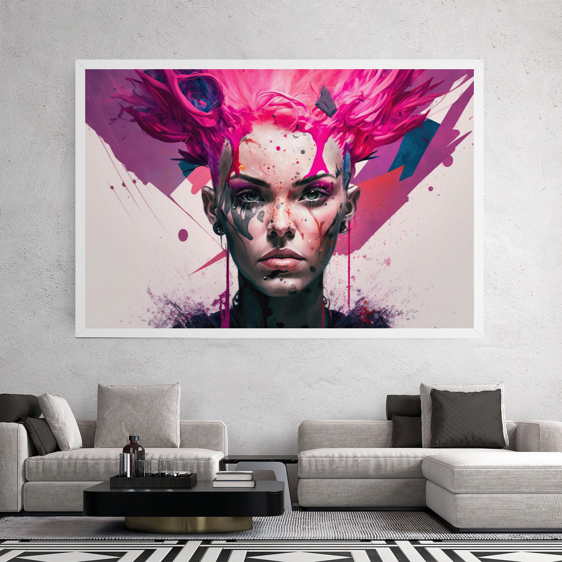 Leinwandbild Abstract Pink Hair mockup 2
