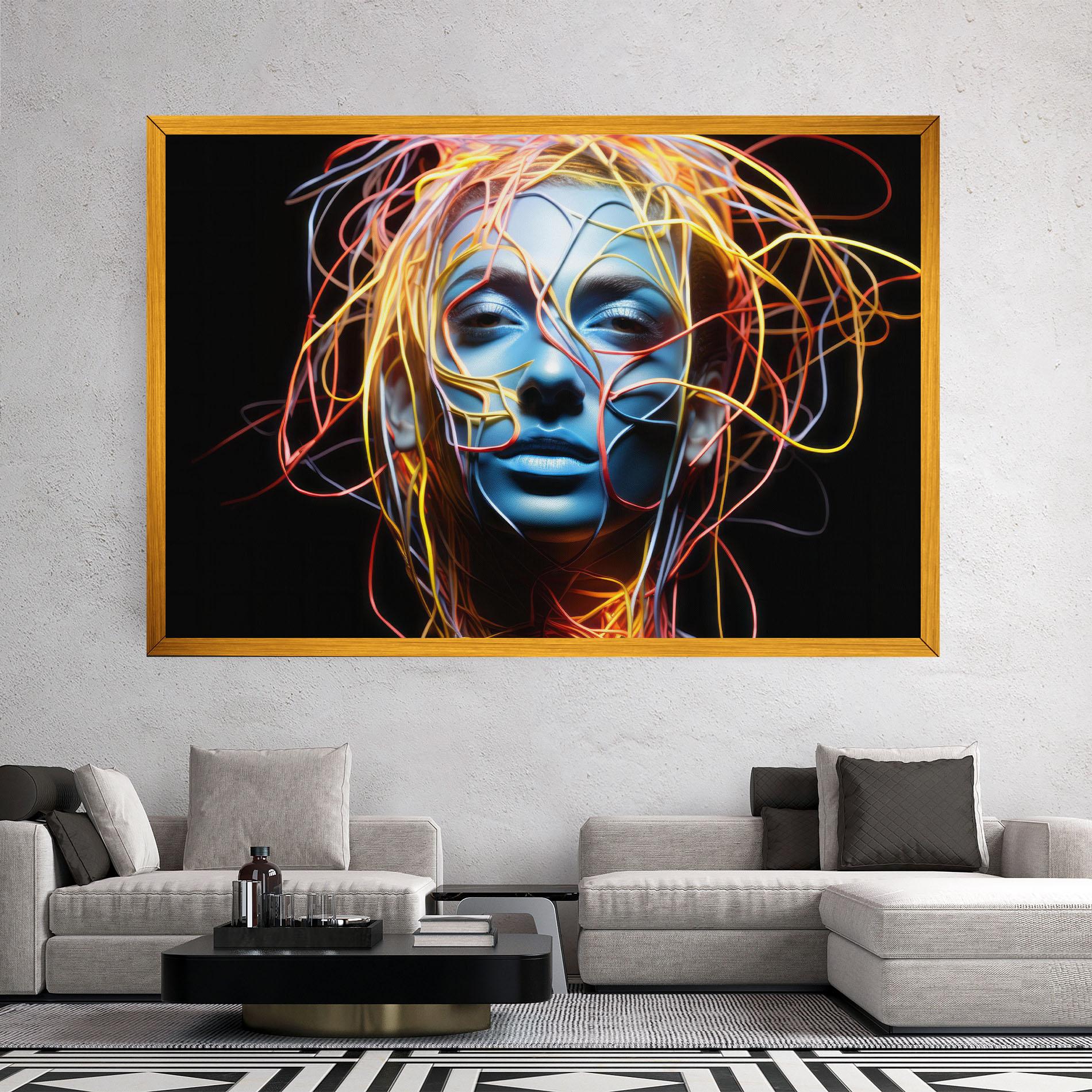 Leinwandbild Neon Lights Hair mockup 2