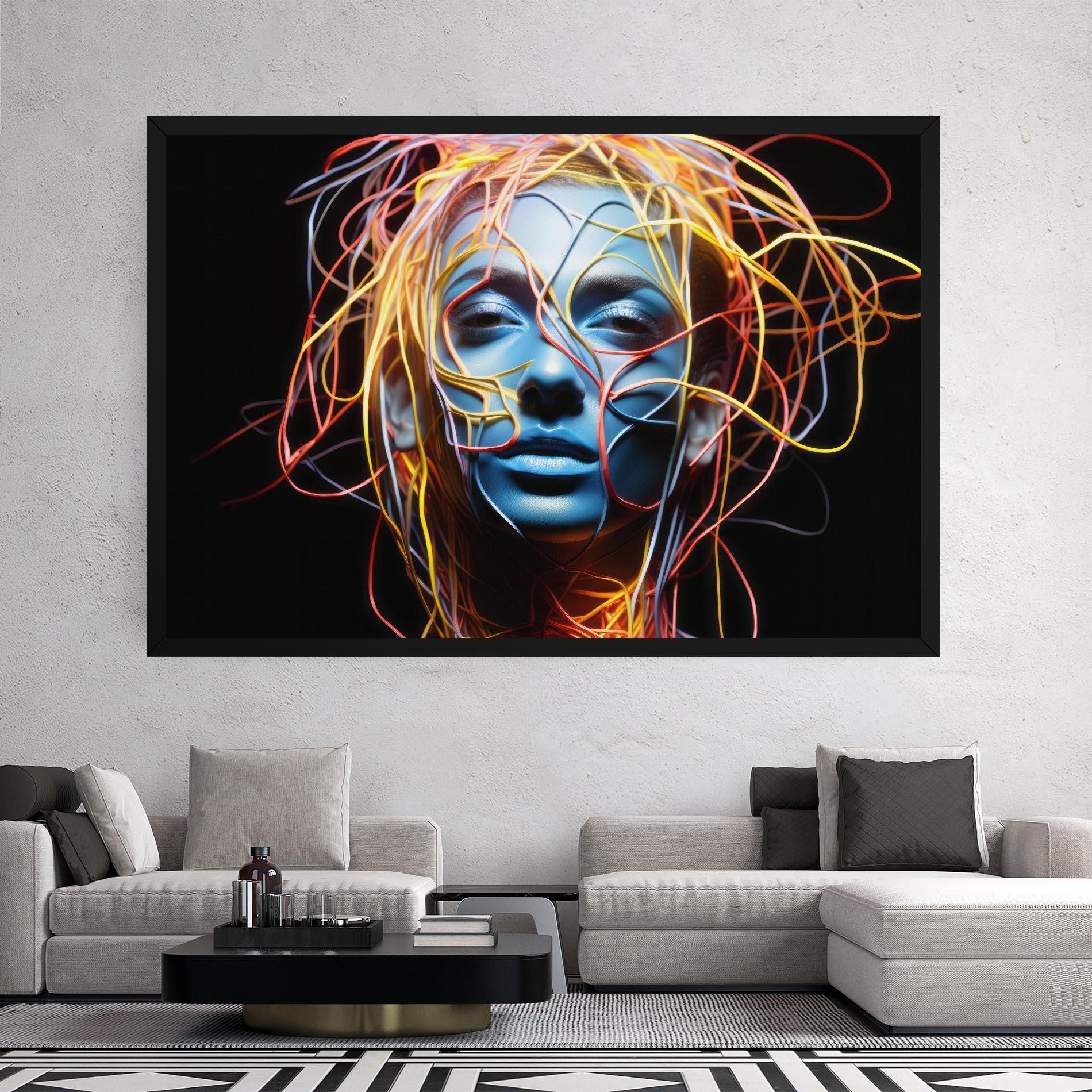 Leinwandbild Neon Lights Hair mockup 2