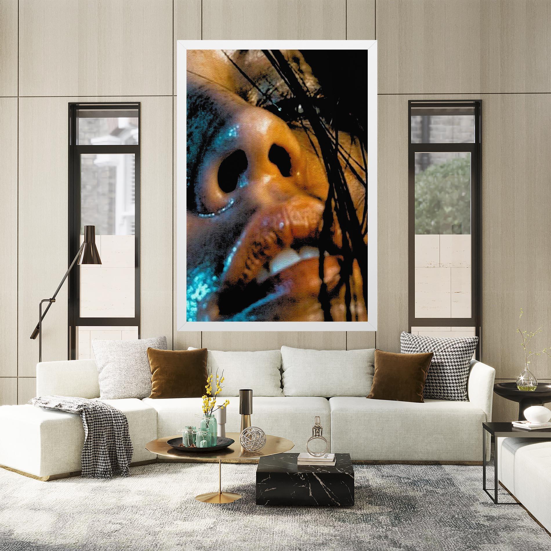 Leinwandbild Blue Light Face mockup 2