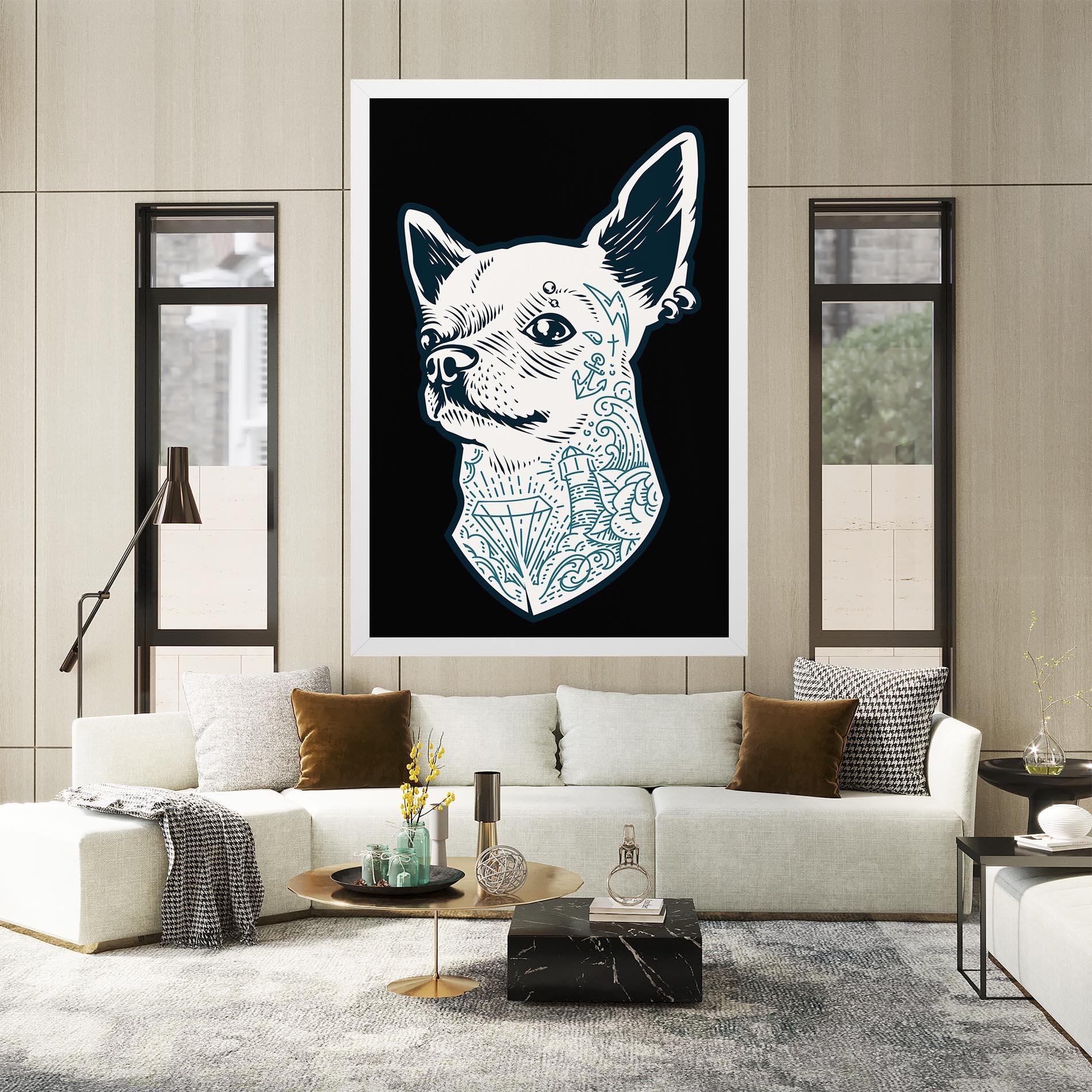 Leinwandbild Chihuahua Tattoo mockup 2