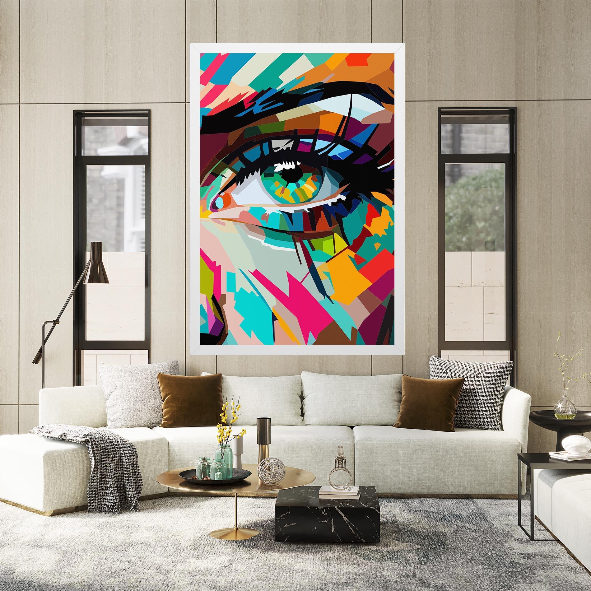 Leinwandbild Colorful Eye mockup 2