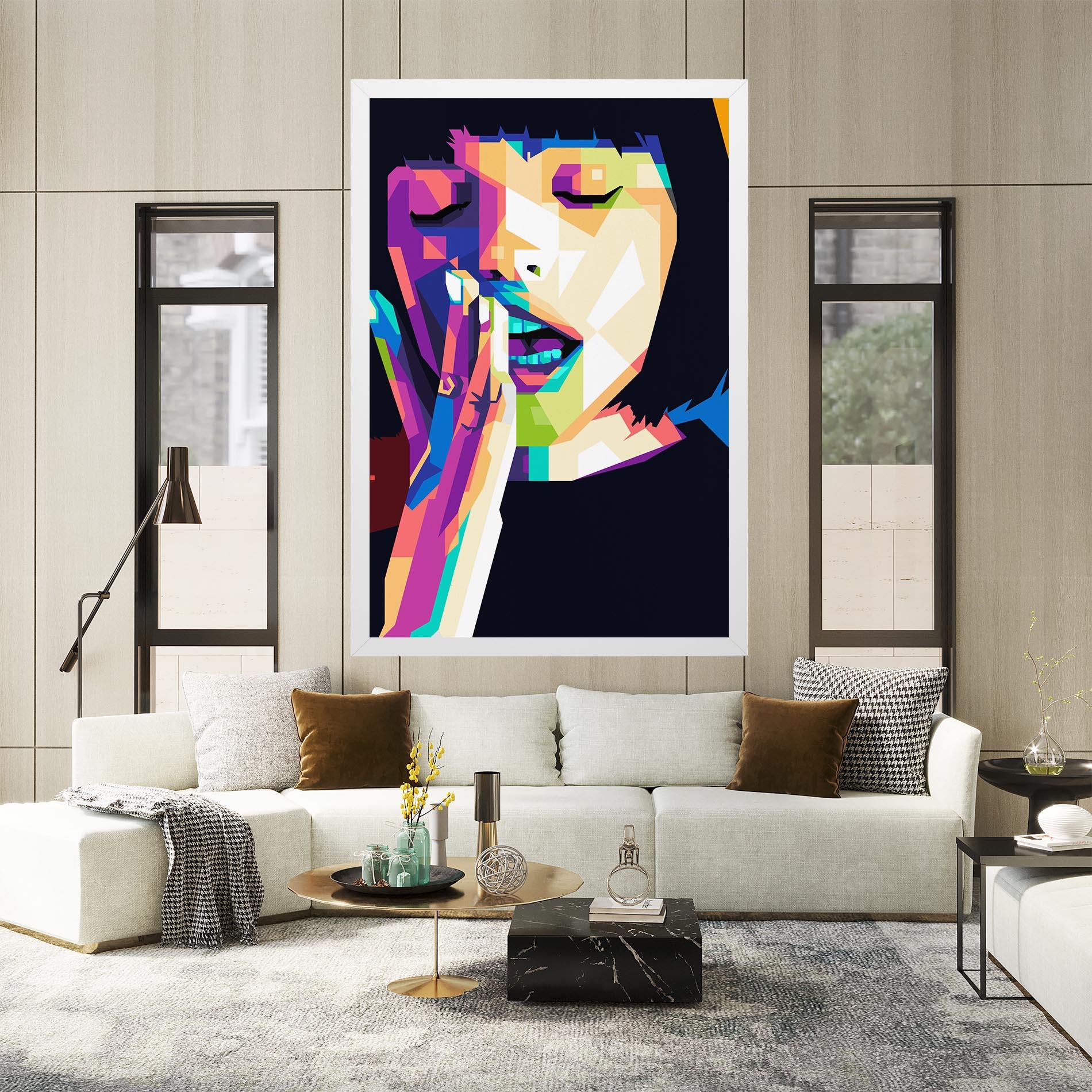 Leinwandbild Polygonal Pretty Girl mockup 2