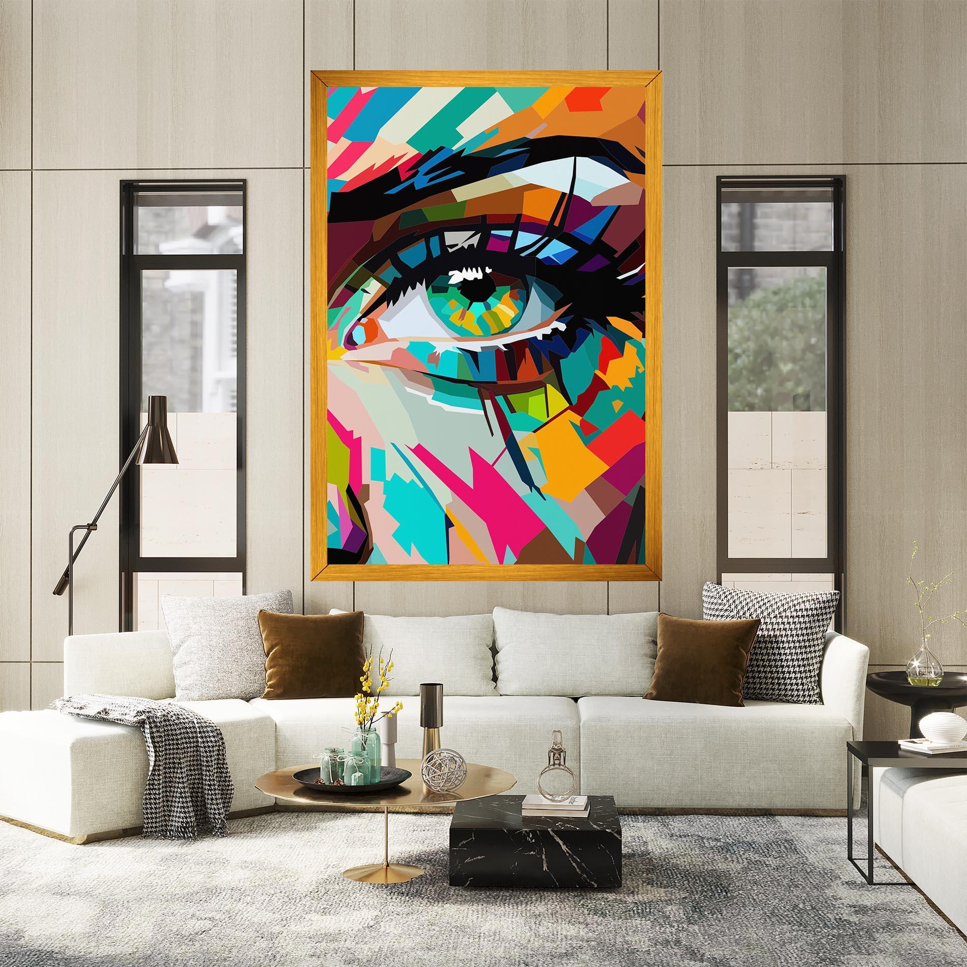 Leinwandbild Colorful Eye mockup 2