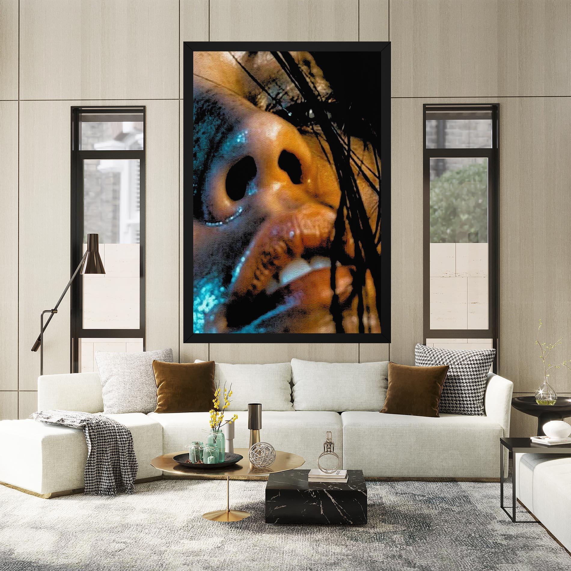 Leinwandbild Blue Light Face mockup 2