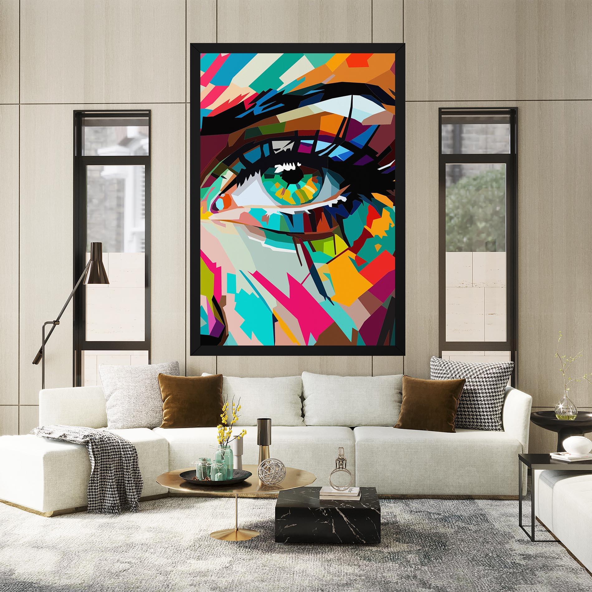 Leinwandbild Colorful Eye mockup 2