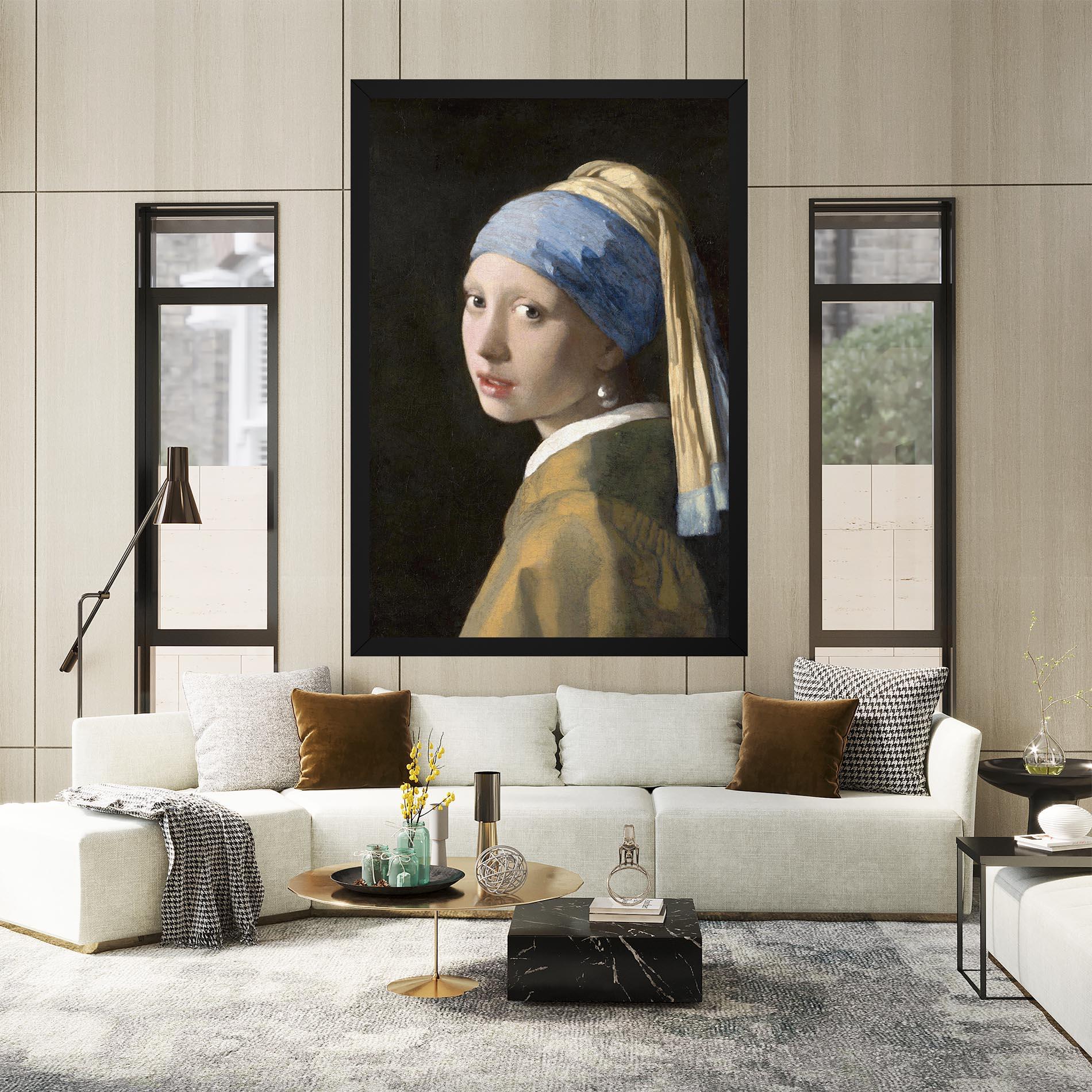 Leinwandbild Girl With A Pearl mockup 2