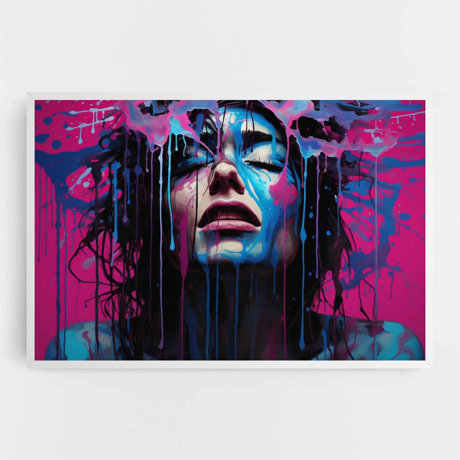 Leinwandbild Blue Pink Woman mockup 0