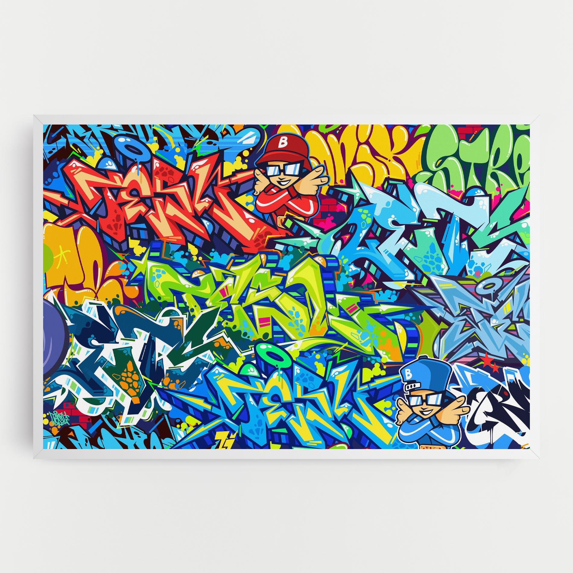 Leinwandbild Colorful Graffiti mockup 0