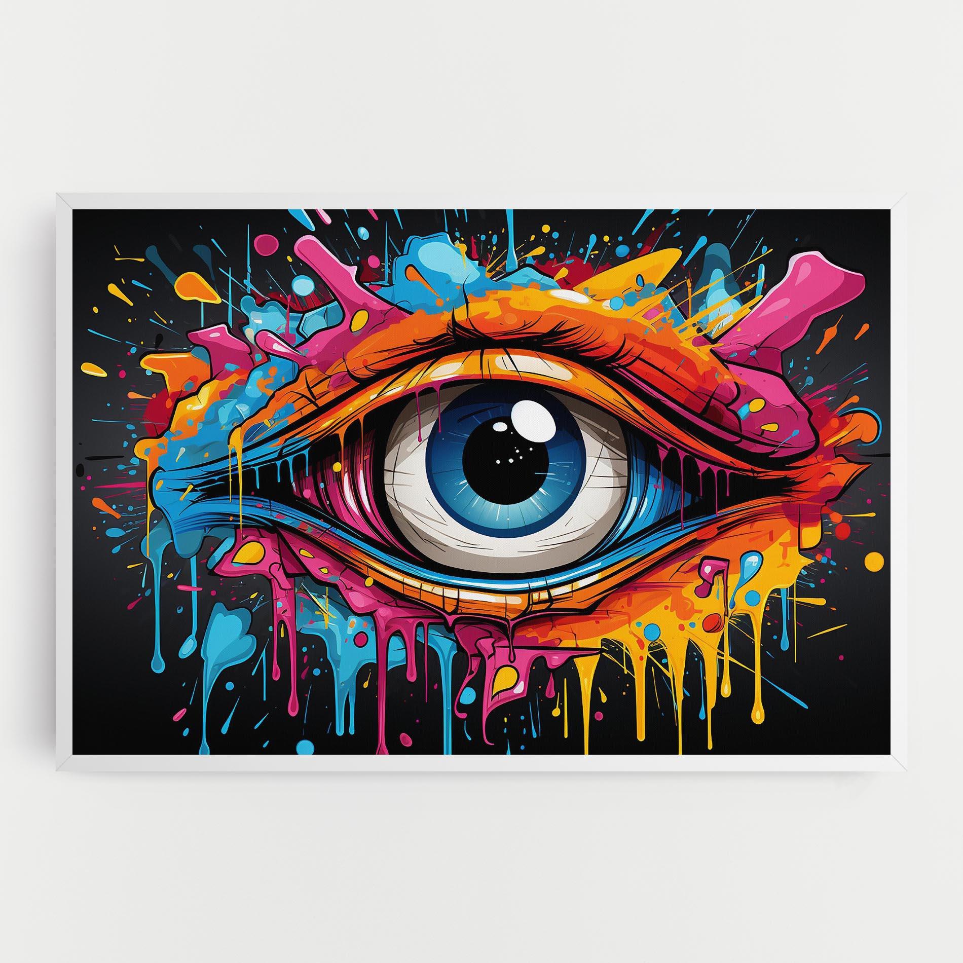 Leinwandbild Graffitistyle Eye mockup 0