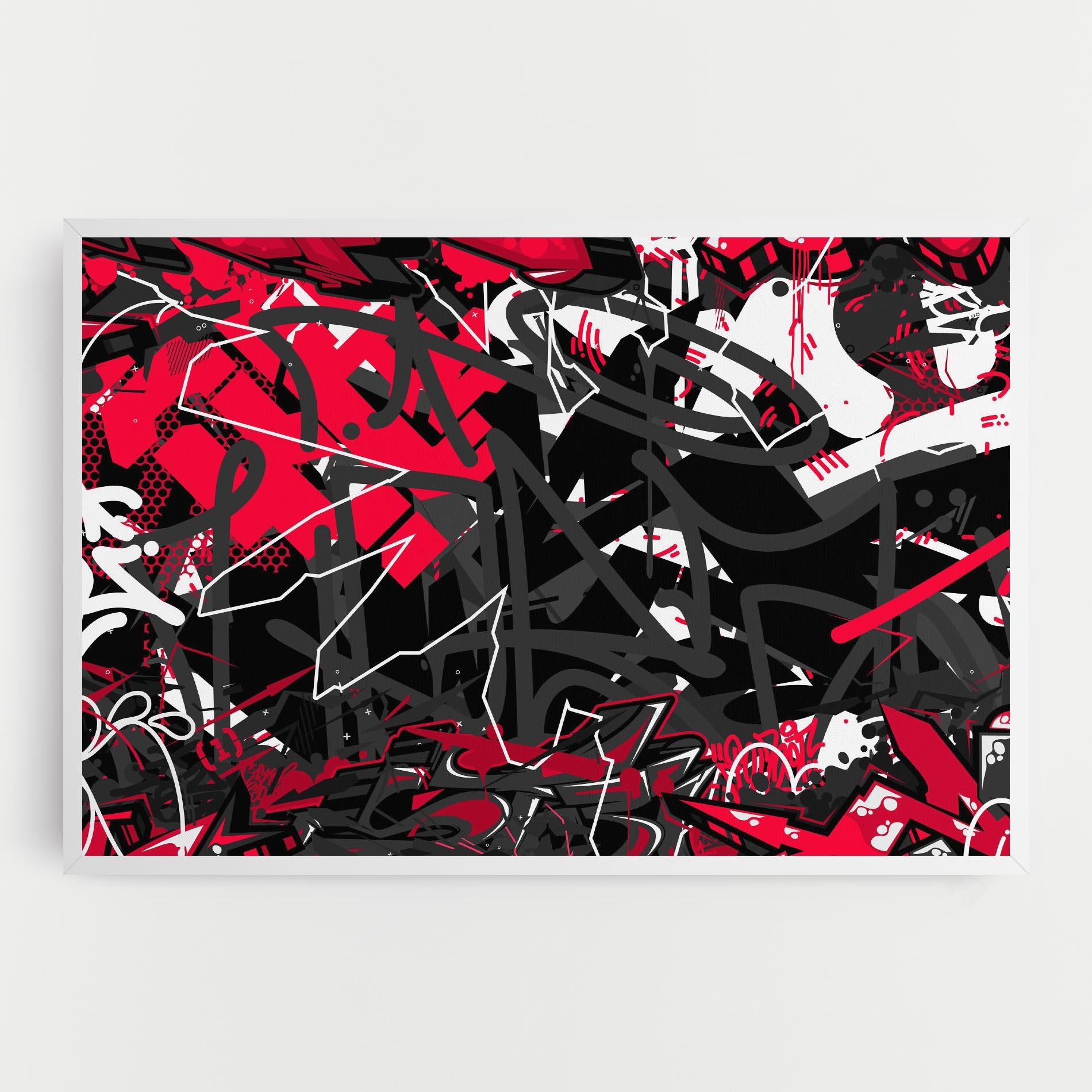 Leinwandbild Grey Red Graffiti mockup 0