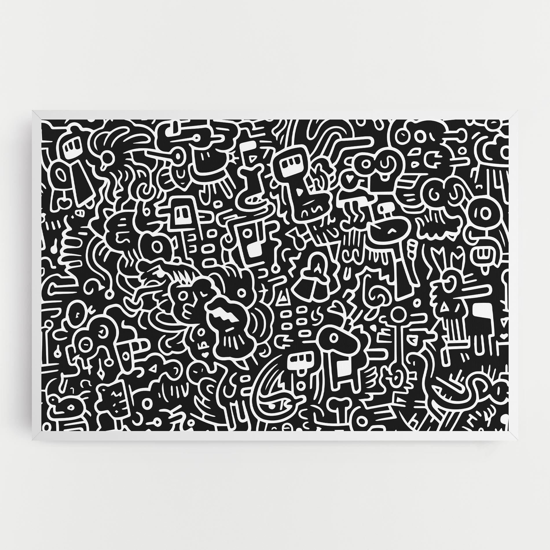 Leinwandbild White Line Doodle mockup 0