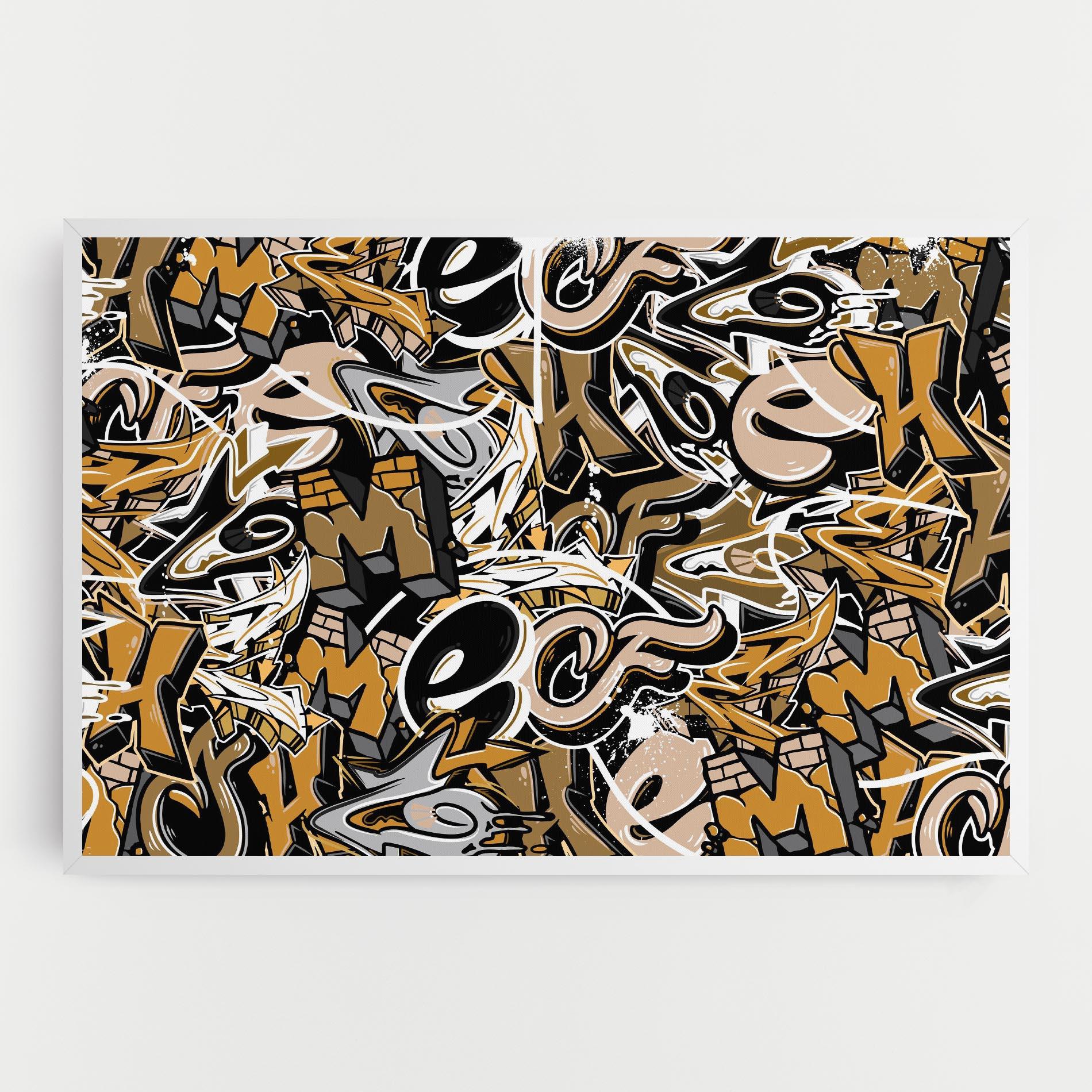 Leinwandbild Yellow White Graffiti mockup 0