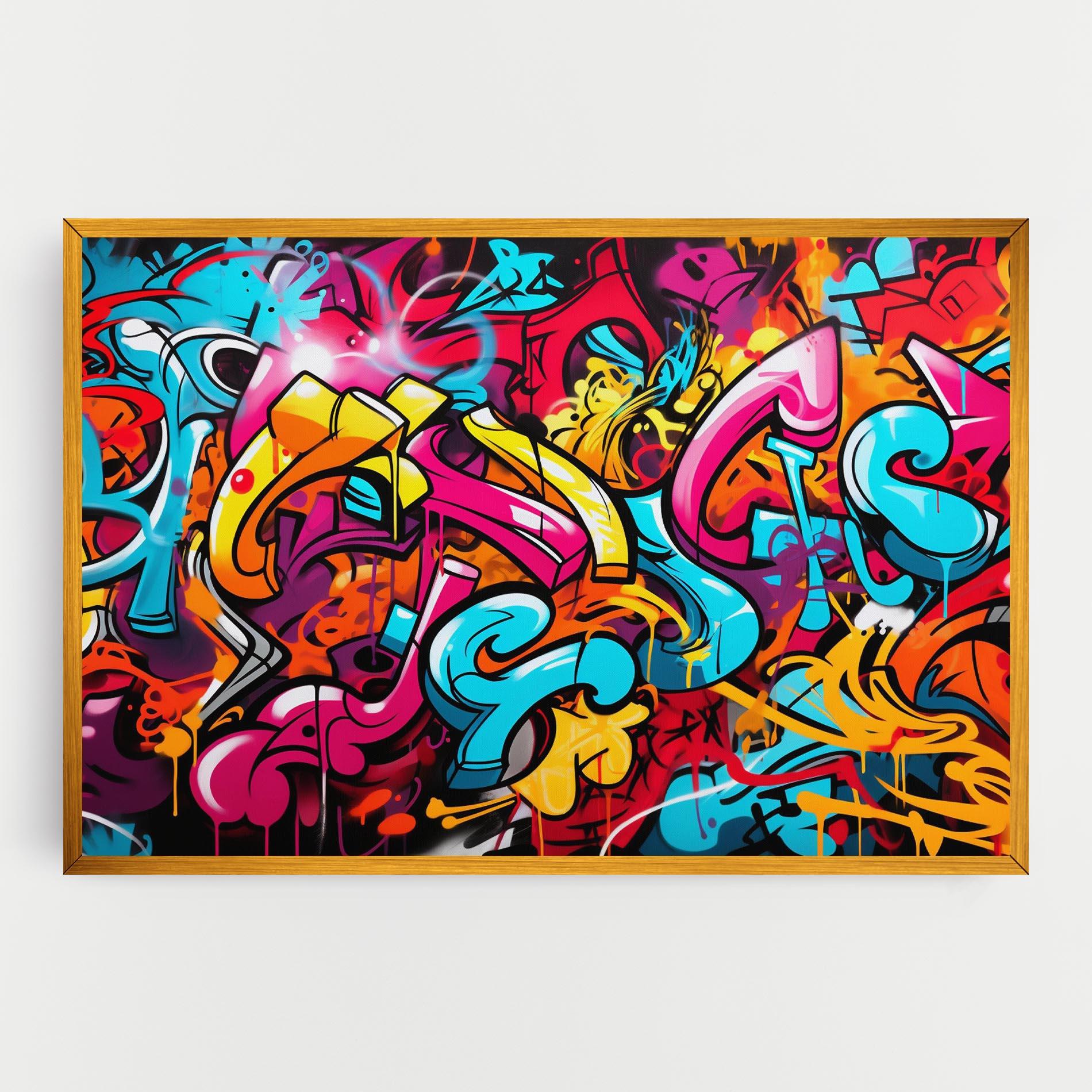 Leinwandbild Abstract Graffiti mockup 0