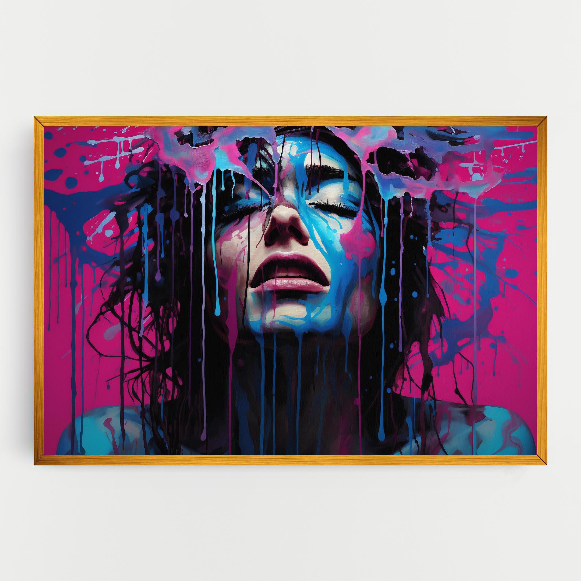 Leinwandbild Blue Pink Woman mockup 0