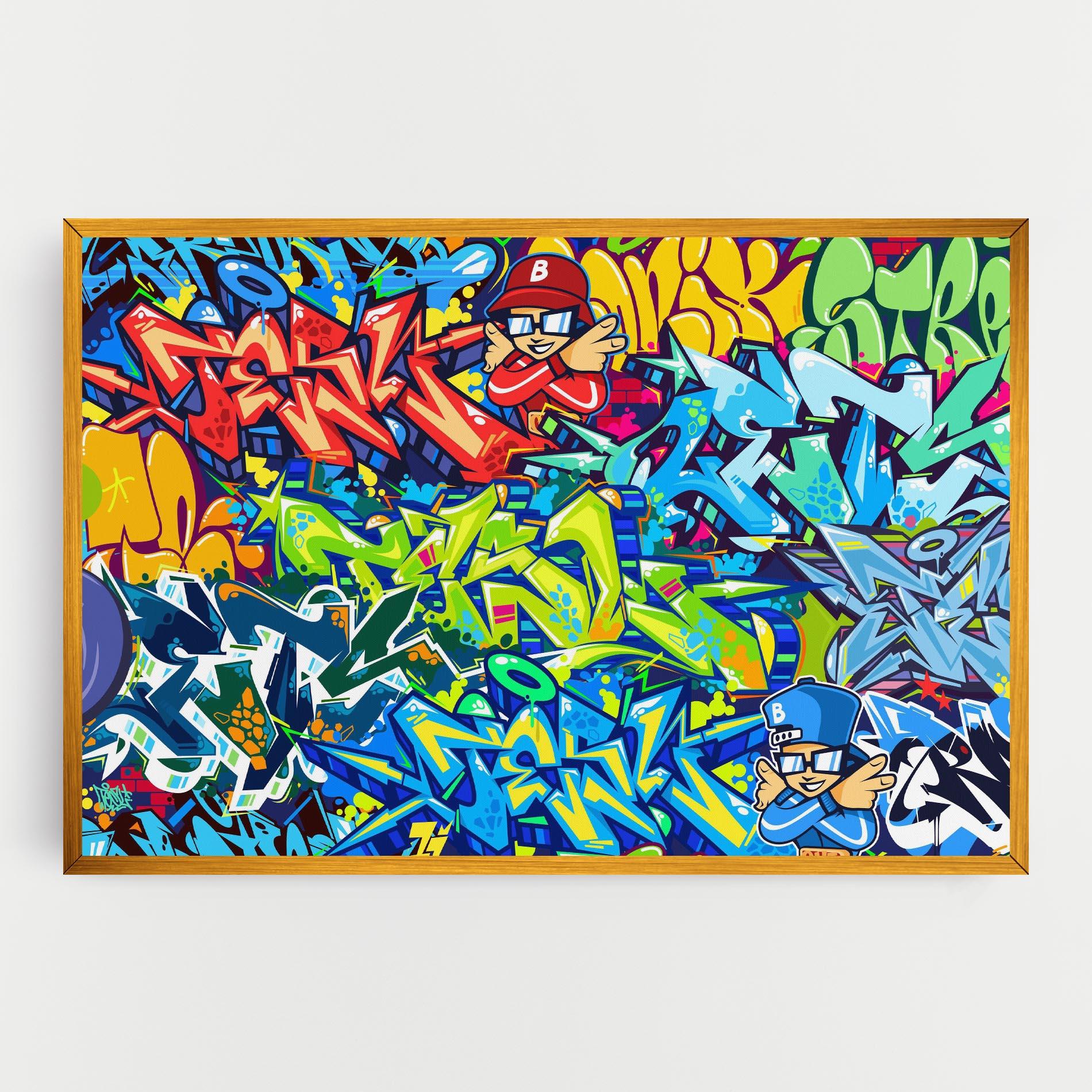 Leinwandbild Colorful Graffiti mockup 0