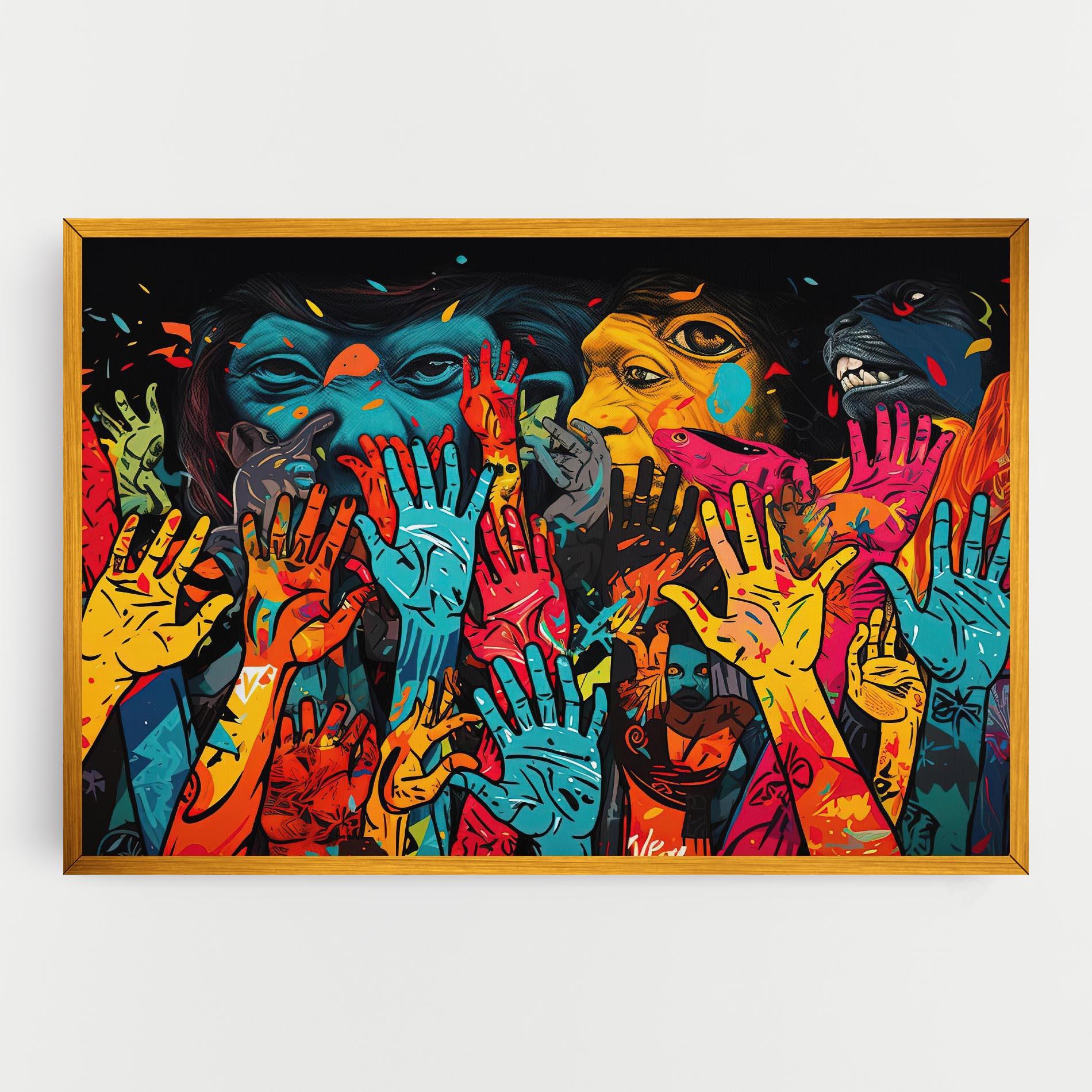 Leinwandbild Colorful Hands mockup 0