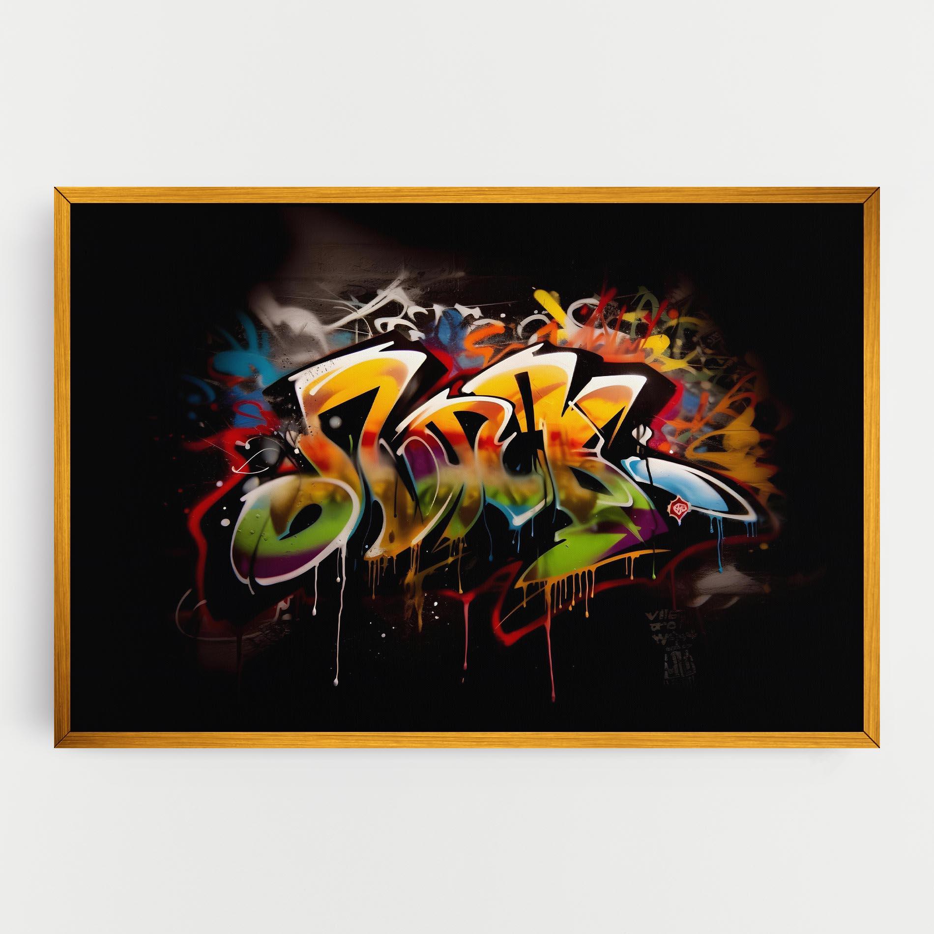Leinwandbild Graffiti Style Wall mockup 0