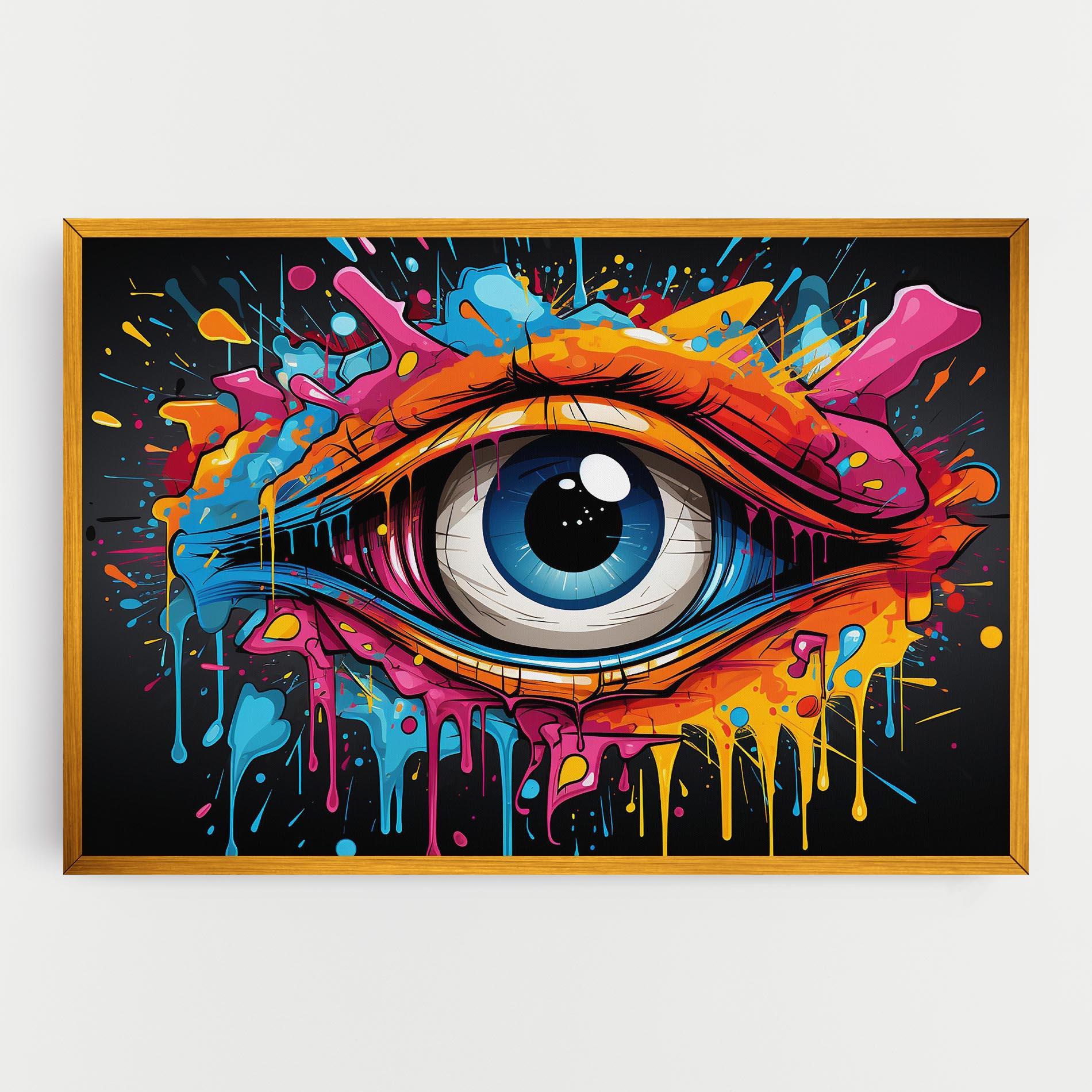 Leinwandbild Graffitistyle Eye mockup 0