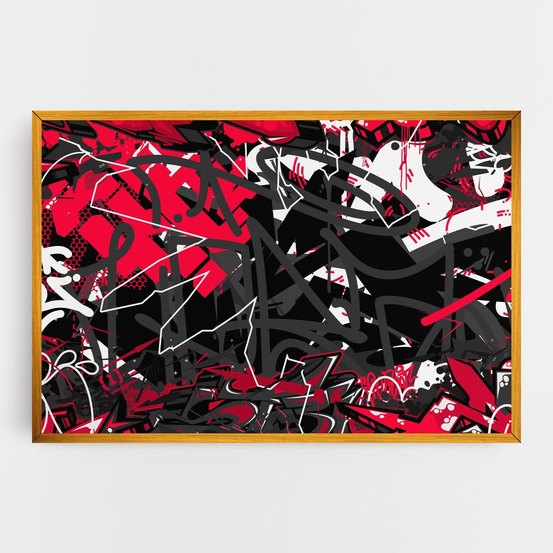 Leinwandbild Grey Red Graffiti mockup 0