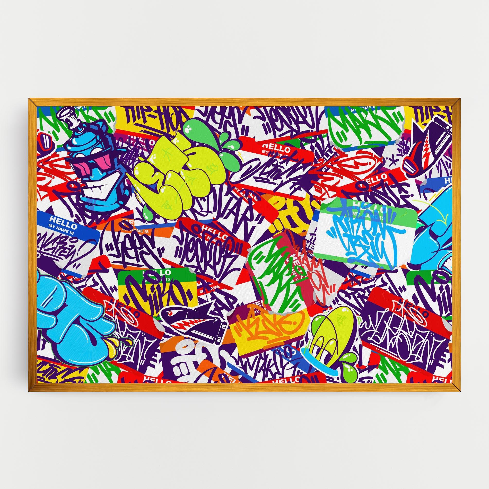 Leinwandbild Hello Graffiti Name mockup 0