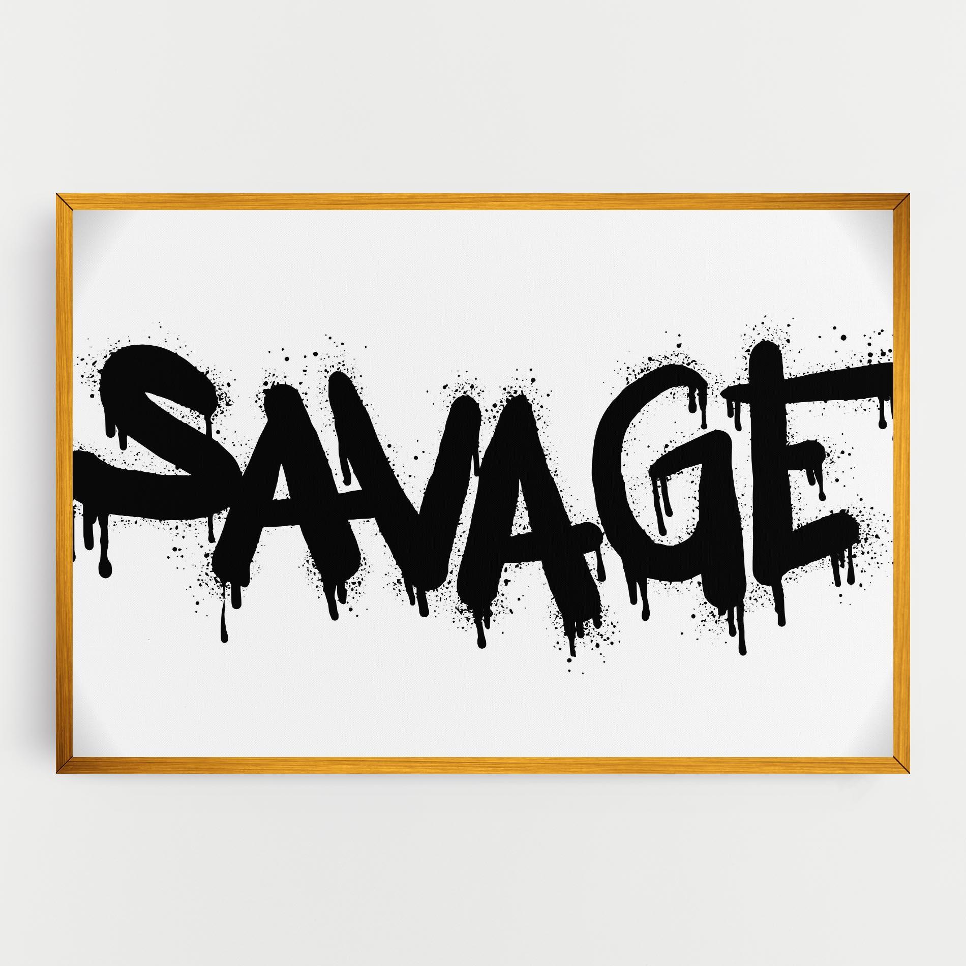 Leinwandbild Savage Graffiti Spray mockup 0