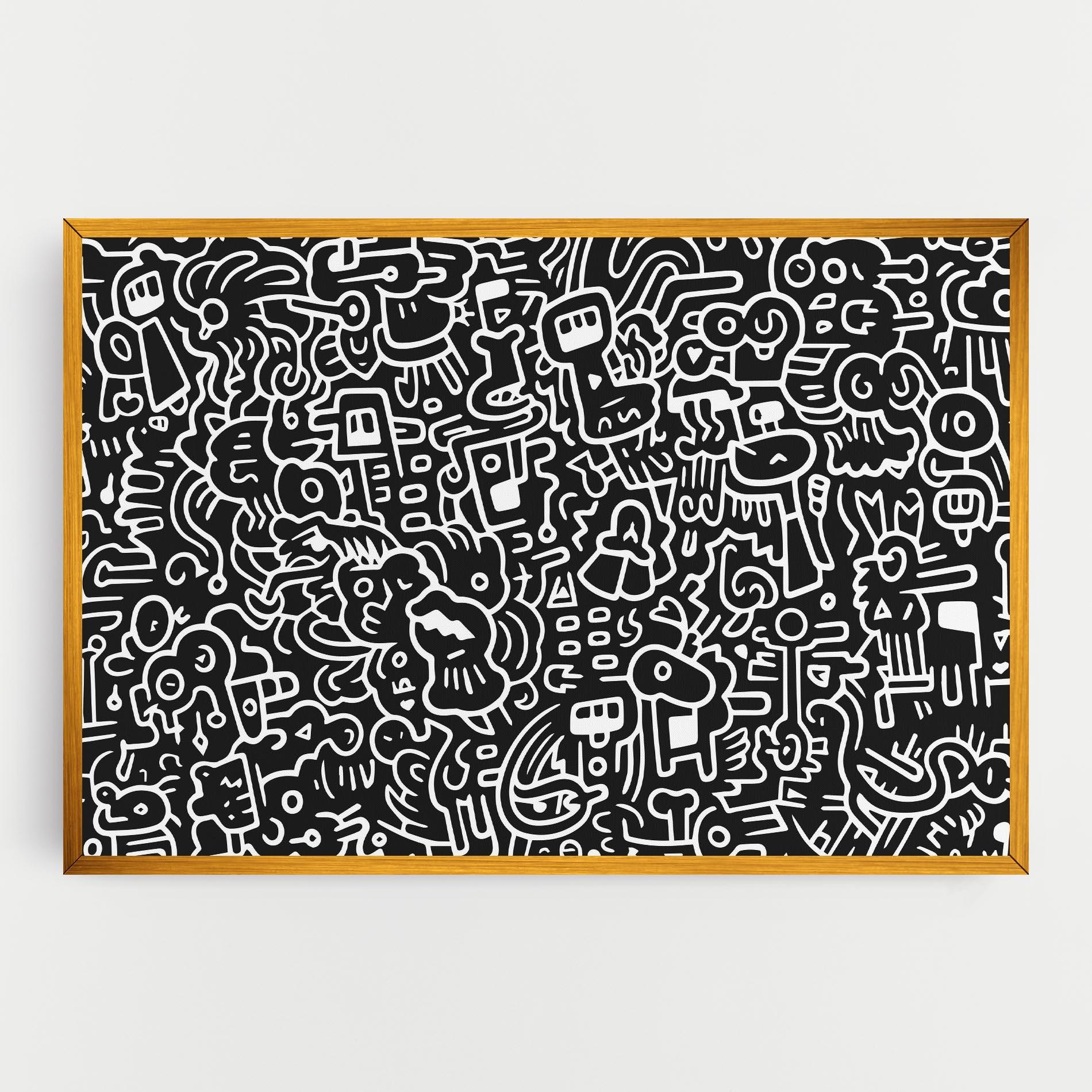 Leinwandbild White Line Doodle mockup 0