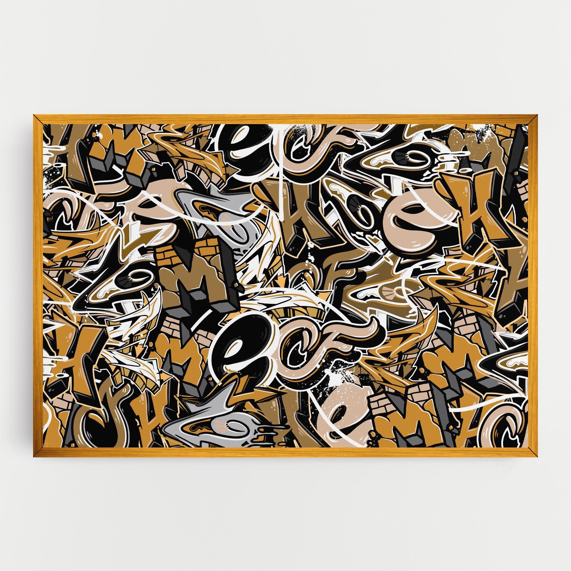 Leinwandbild Yellow White Graffiti mockup 0