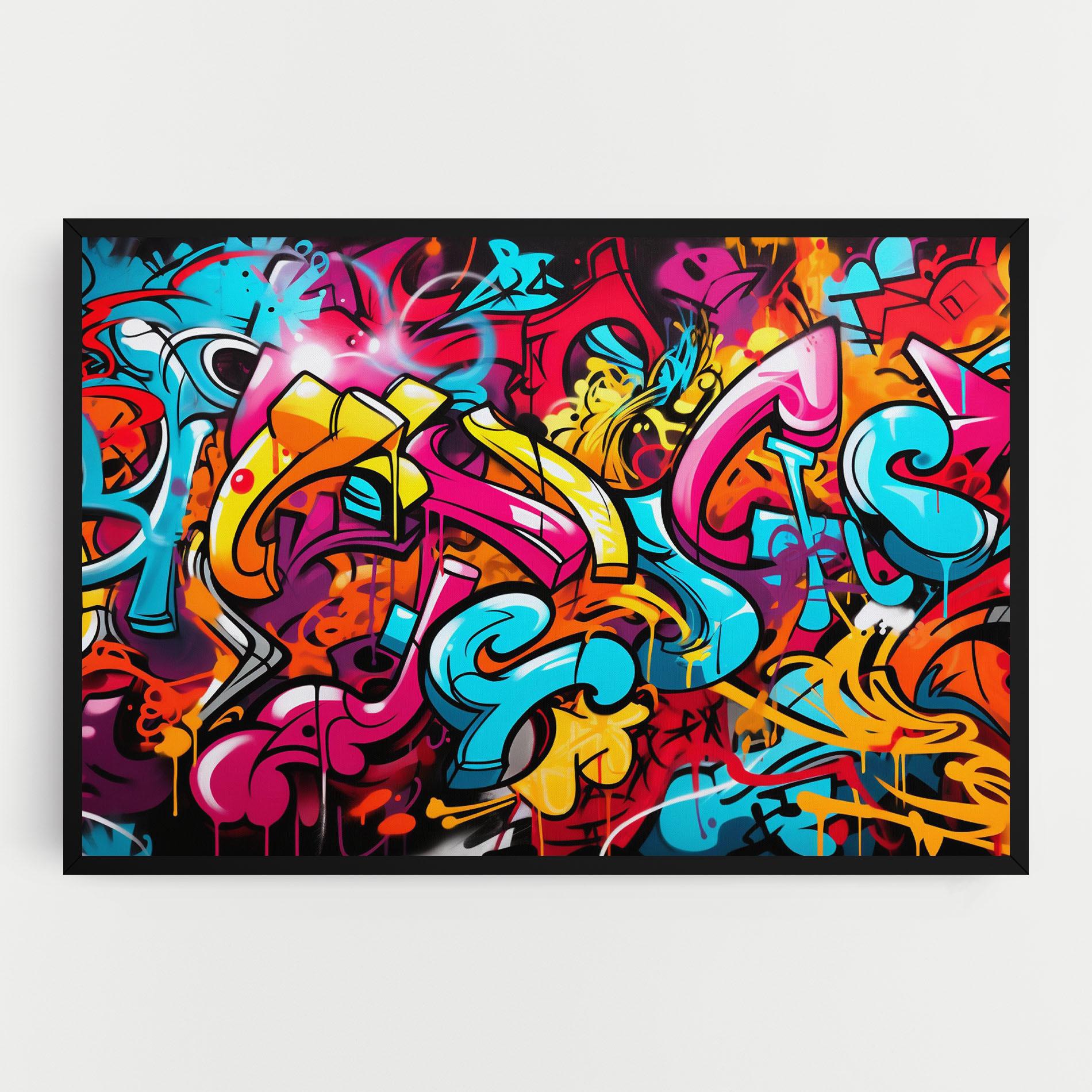 Leinwandbild Abstract Graffiti mockup 0