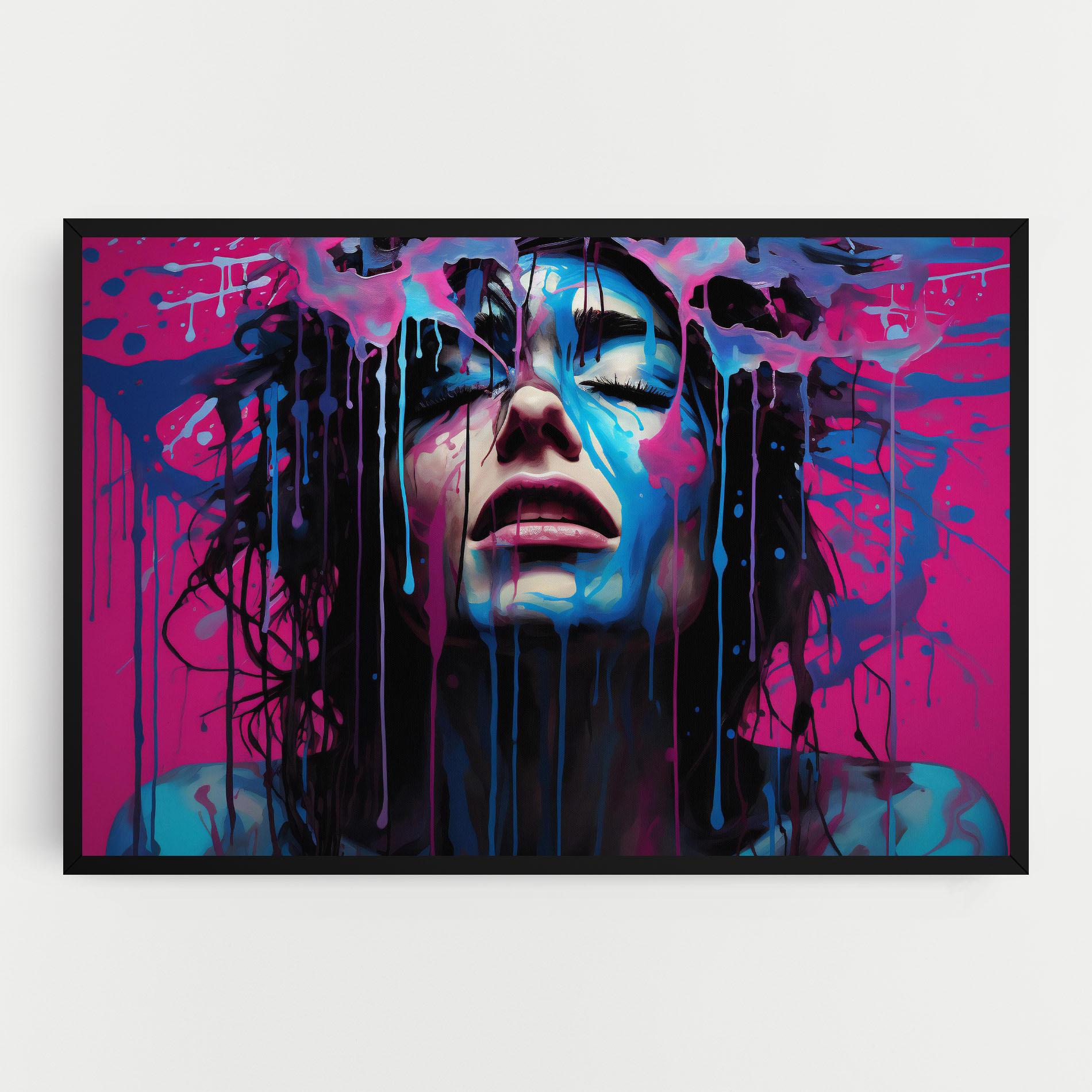 Leinwandbild Blue Pink Woman mockup 0