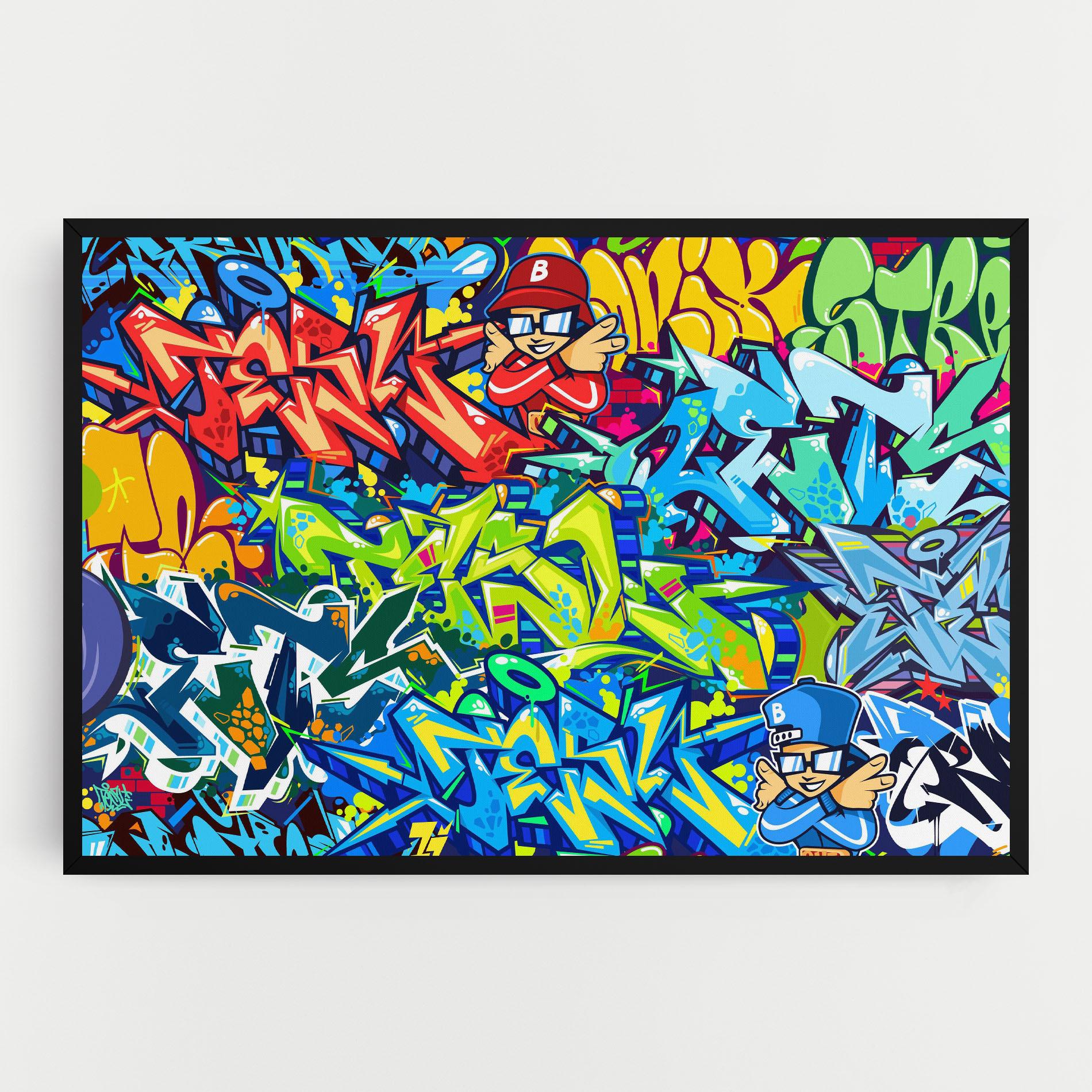 Leinwandbild Colorful Graffiti mockup 0