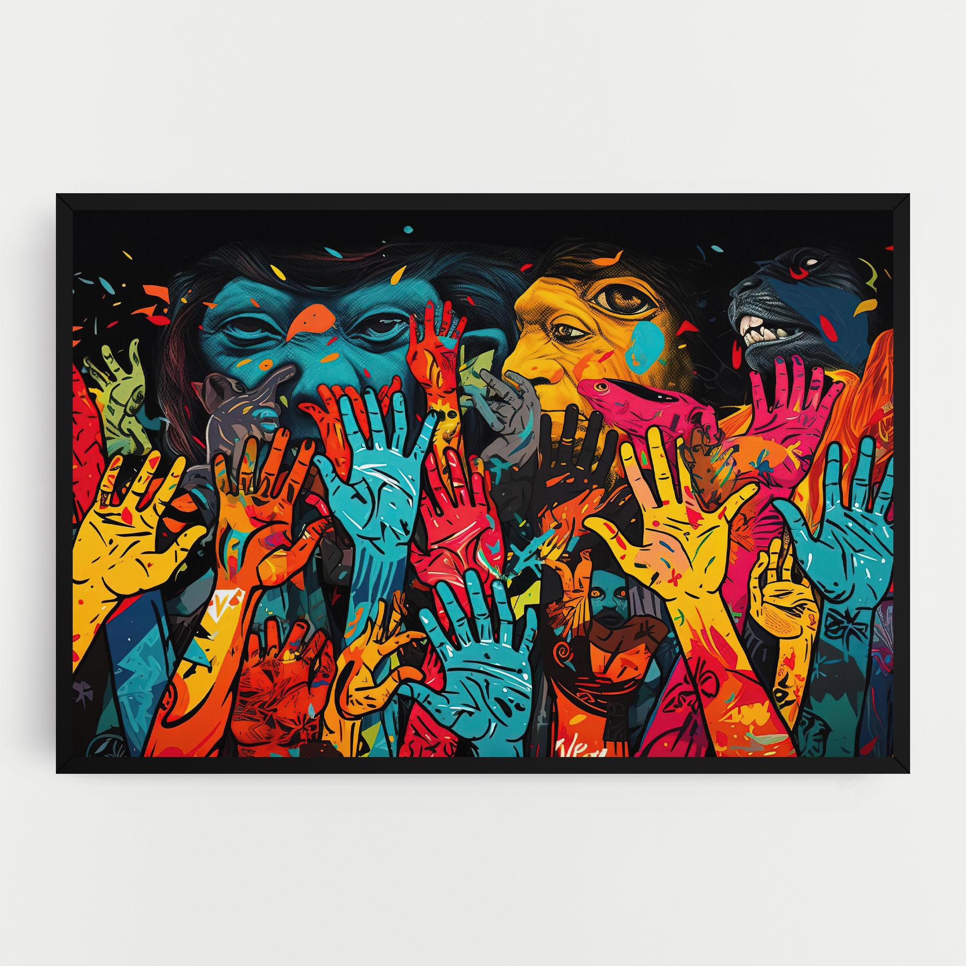 Leinwandbild Colorful Hands mockup 0