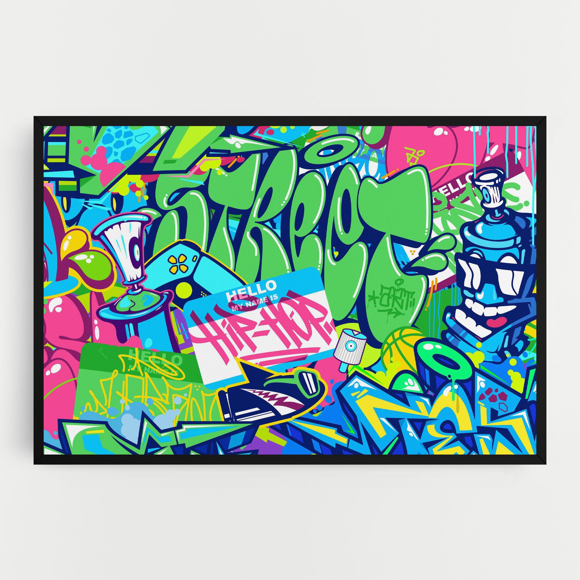 Leinwandbild Colorful Hip Hop mockup 0