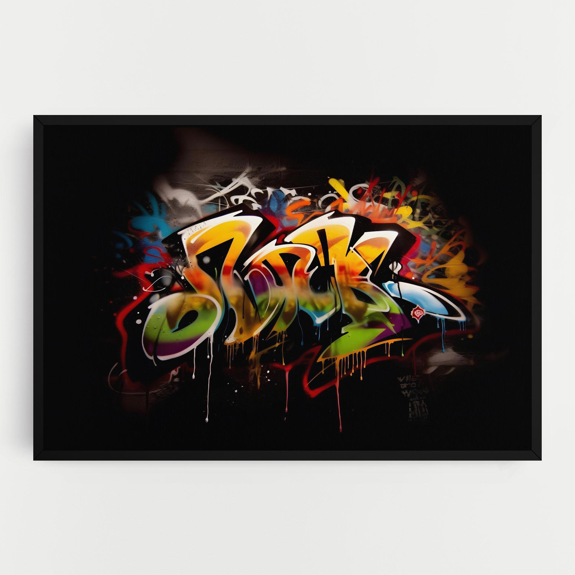 Leinwandbild Graffiti Style Wall mockup 0