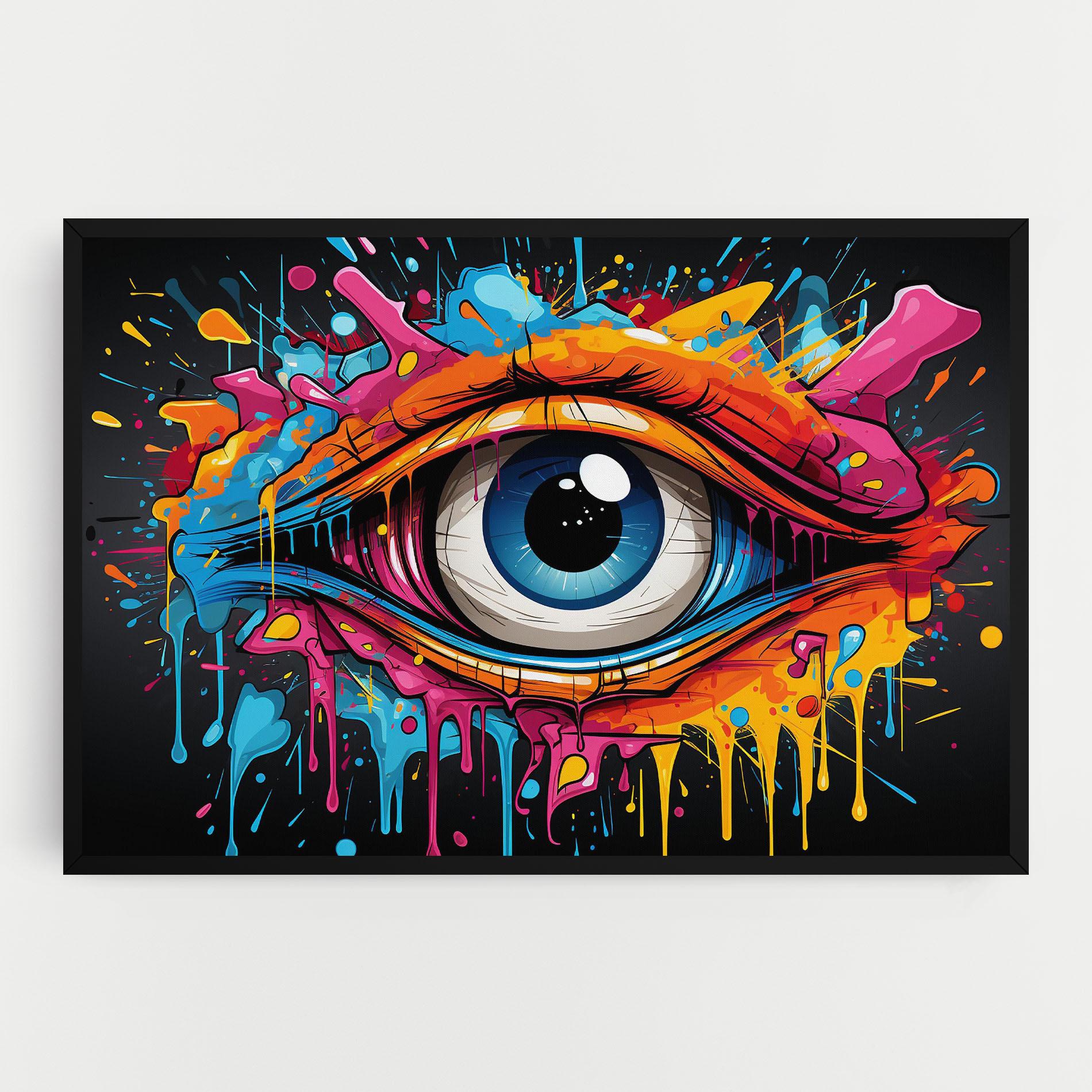 Leinwandbild Graffitistyle Eye mockup 0