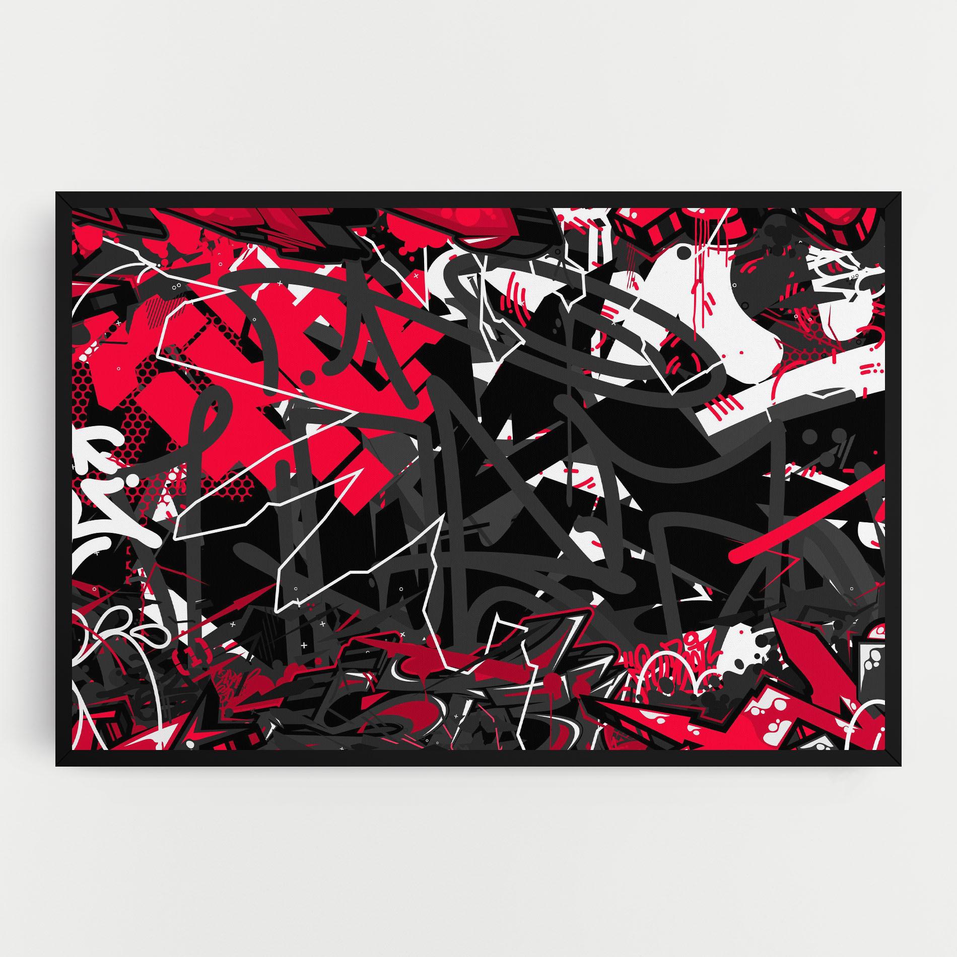 Leinwandbild Grey Red Graffiti mockup 0