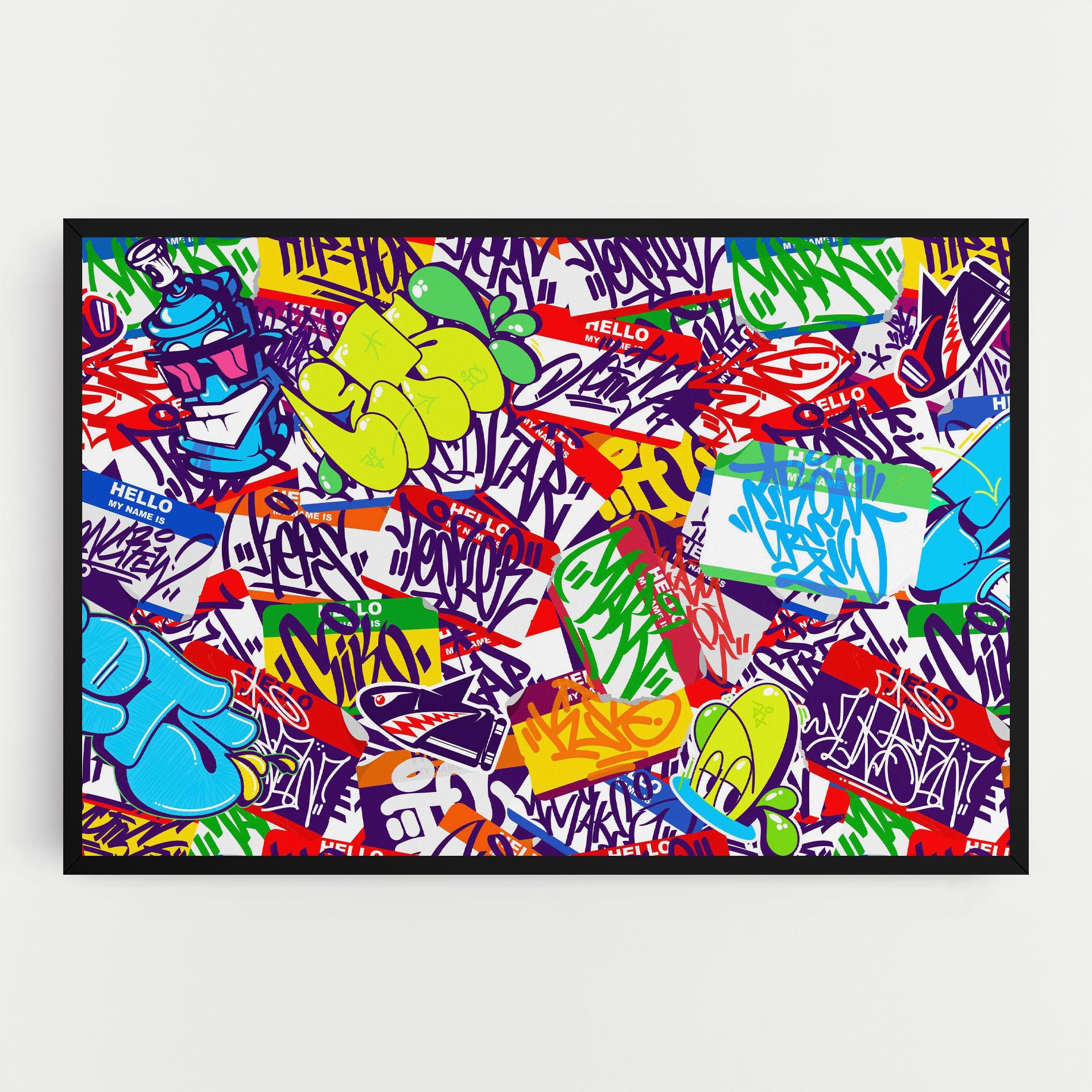 Leinwandbild Hello Graffiti Name mockup 0