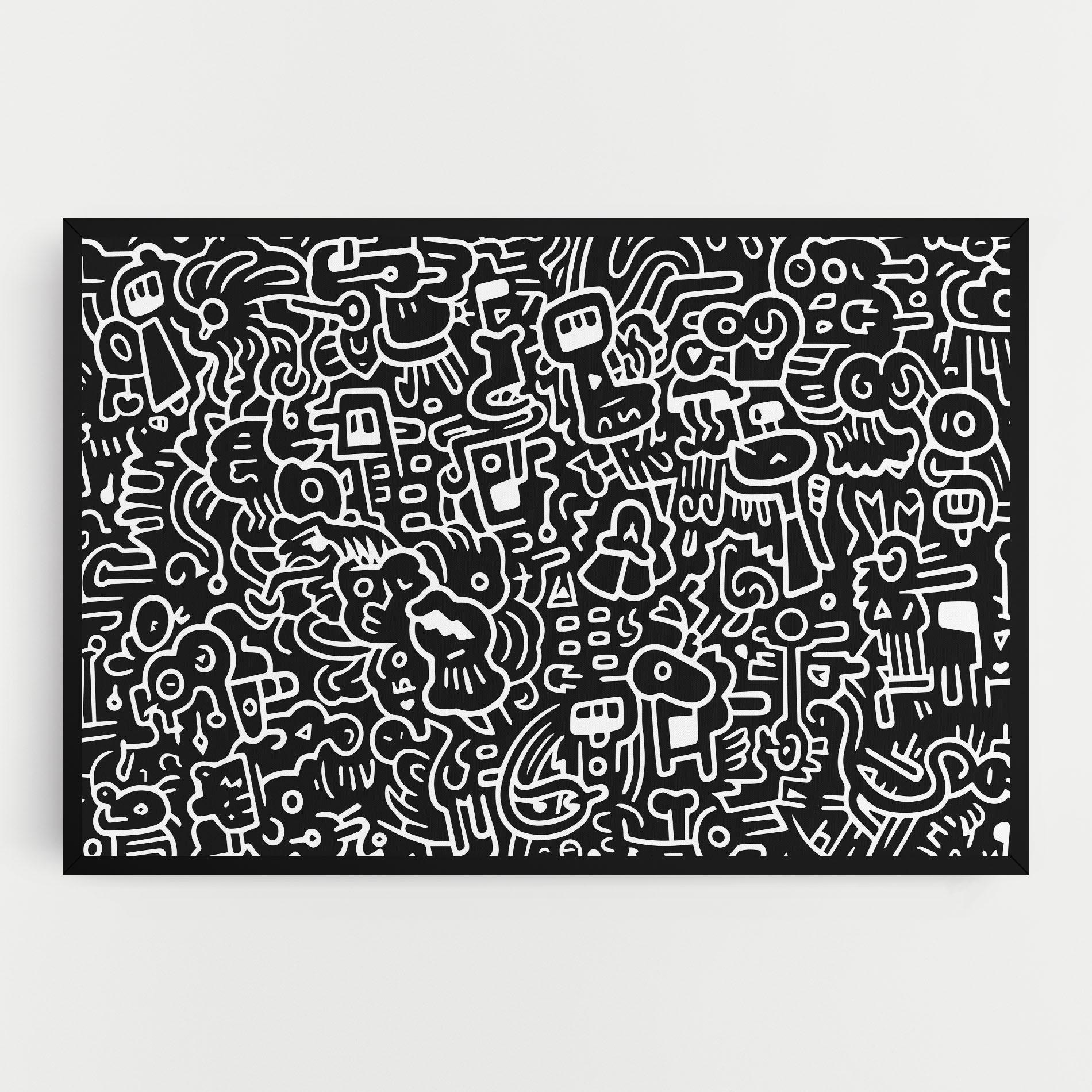 Leinwandbild White Line Doodle mockup 0